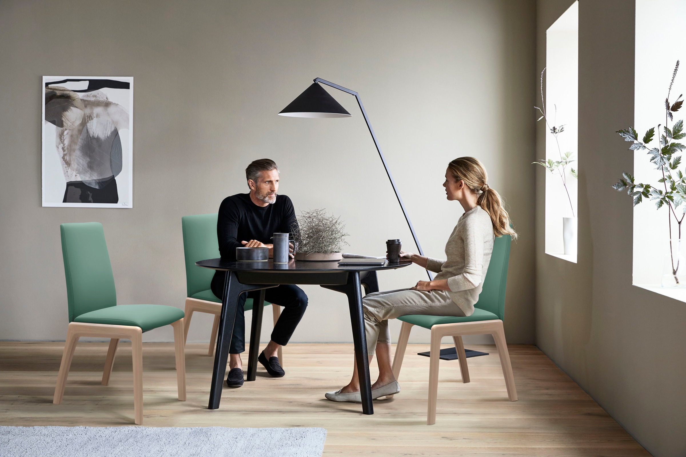 Stressless® Polsterstuhl »Laurel«, Leder PALOMA, Low Back, Größe M, mit abgerundeten Beinen in Schwarz