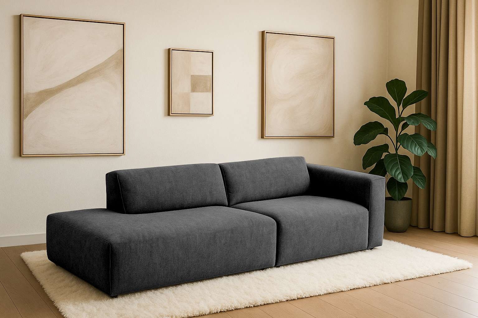 andas 2-Sitzer "Noord mit Kedernaht, Breite 227 cm", Cord, Struktur, Websto günstig online kaufen