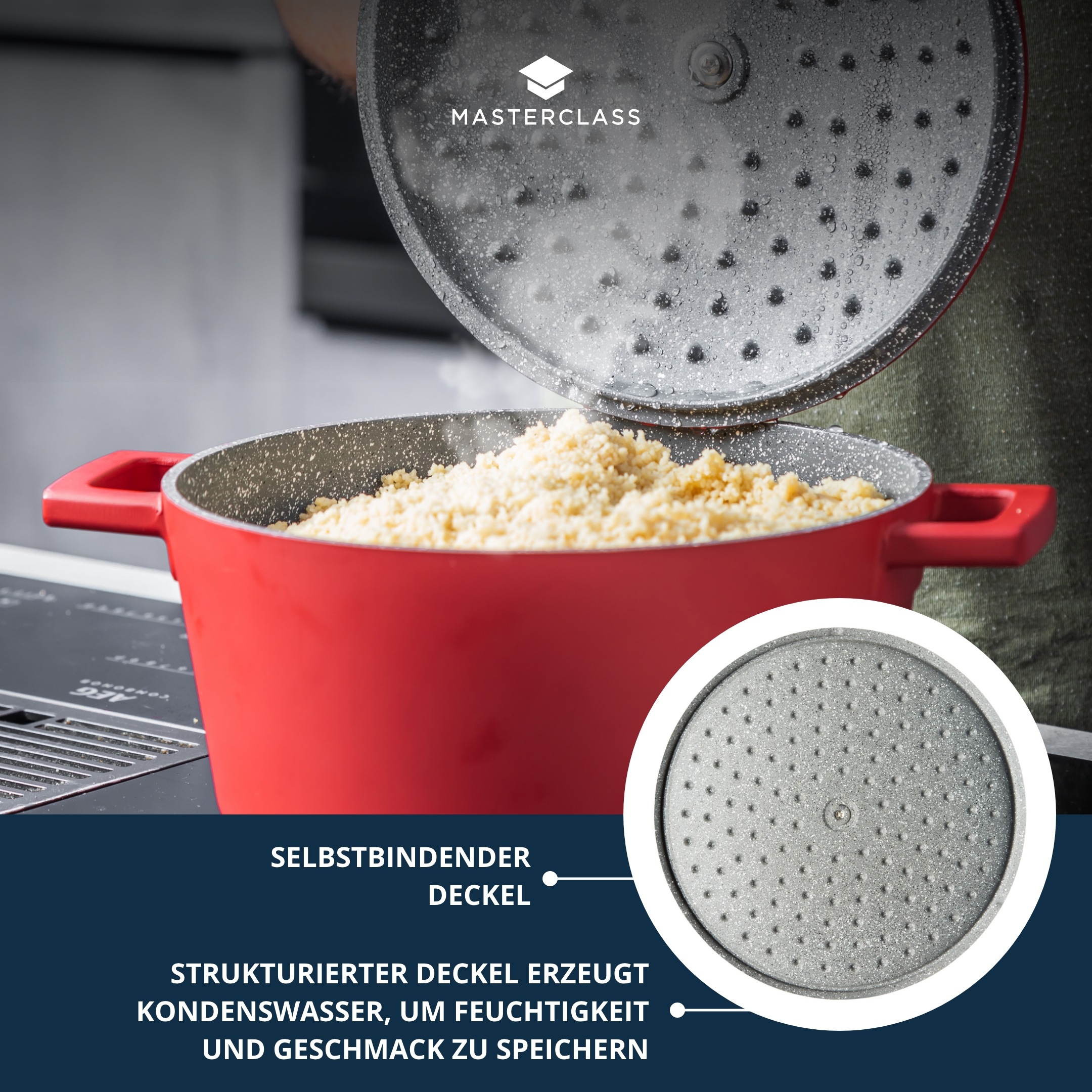 Master Class Kasserolle »MasterClass«, Aluminiumguss, 4 Liter, rund, ultraleicht, kratzfeste Antihaftbeschichtung, Induktion