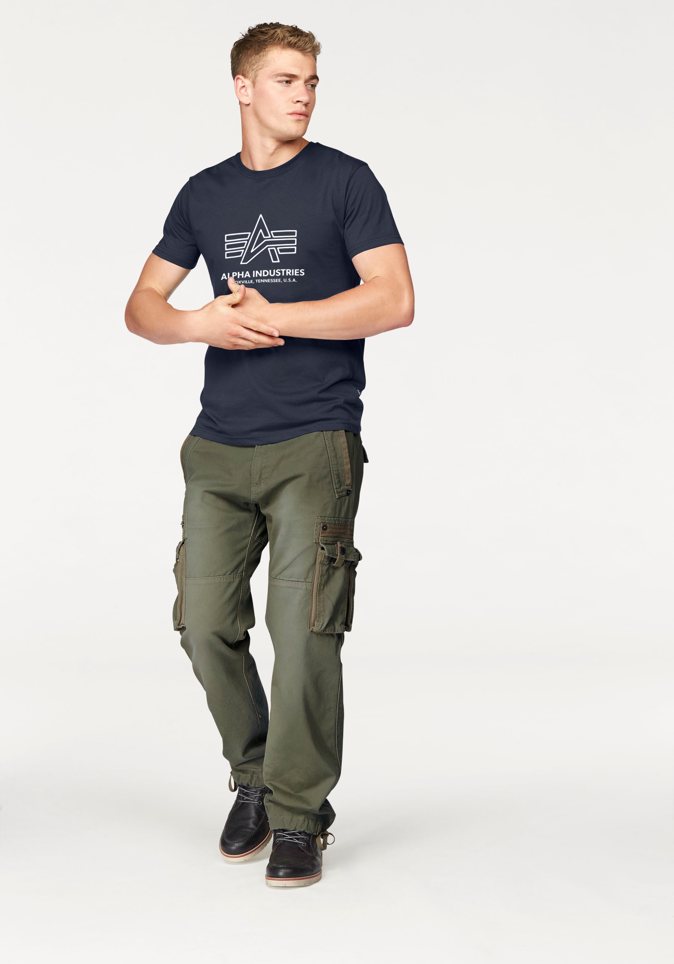 Alpha Industries Rundhalsshirt »Logo Print T«