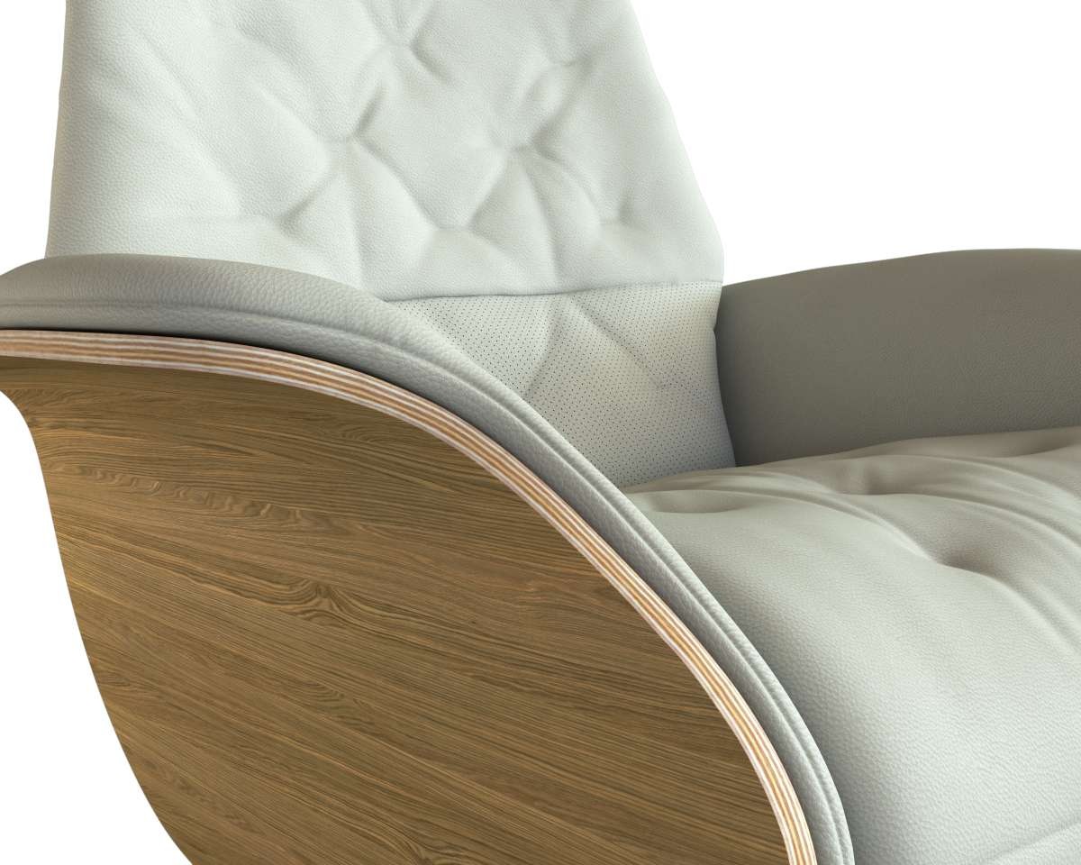 FLEXLUX Relaxsessel »Volden elektrischer Funktionsessel«, Größe M, Rücken & Fußteil elektrisch, Akku, Arml. Eiche, Fuß Alu