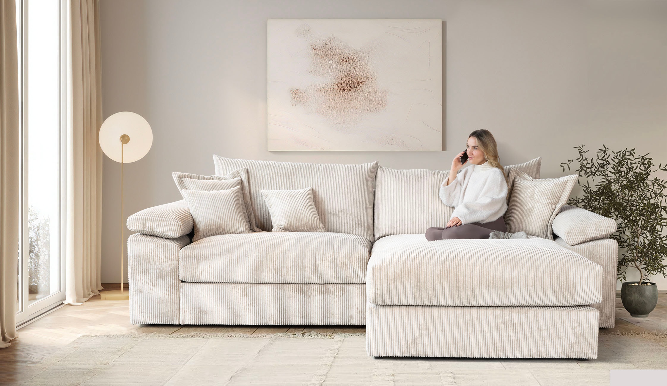 Home affaire Ecksofa »Soft&Cosy XXL L-Form - Breite 303 cm«, Mega-Sofa, Cor günstig online kaufen