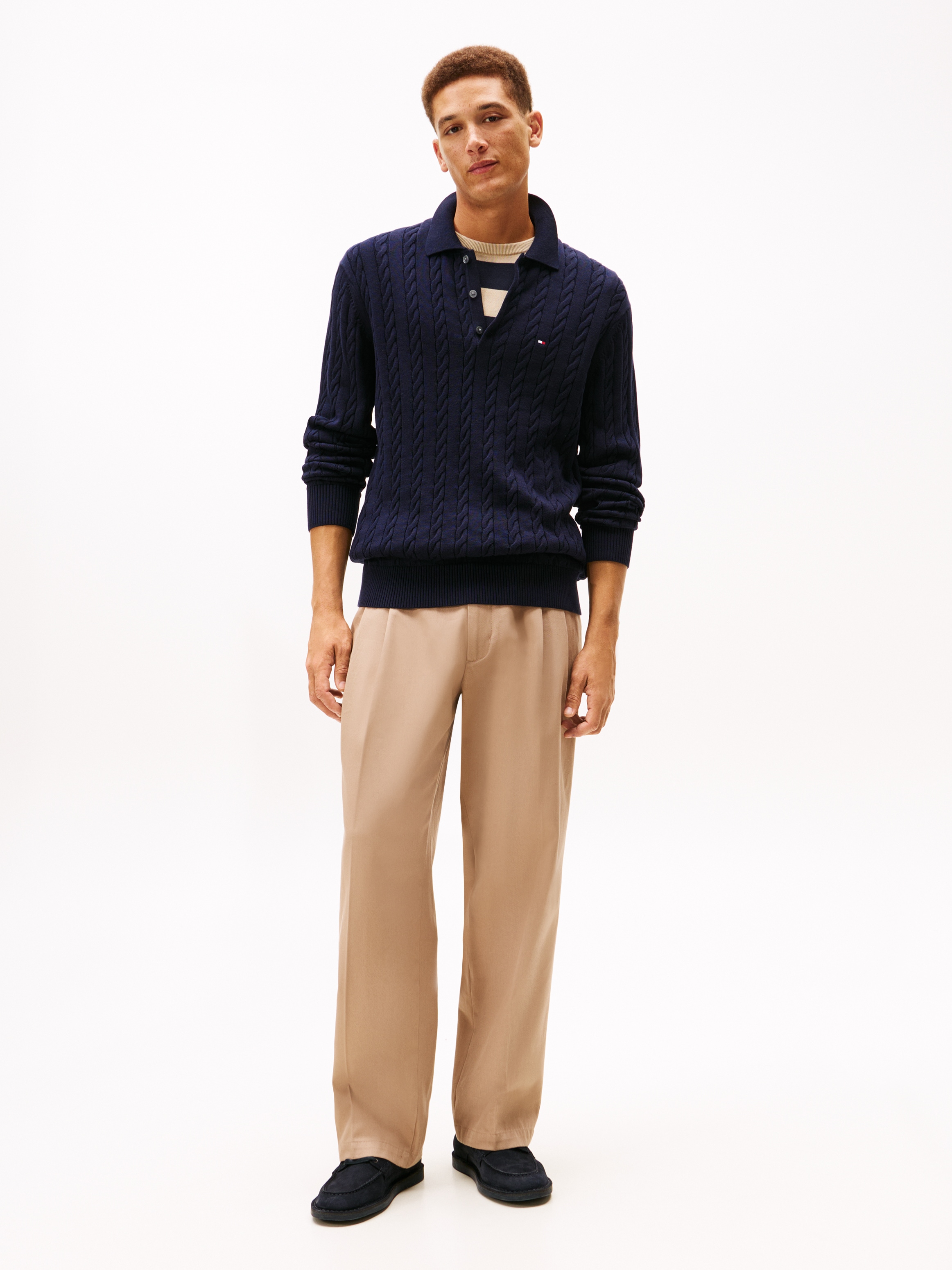 Tommy Hilfiger Polokragenpullover »CLASSIC COTTON CABLE«