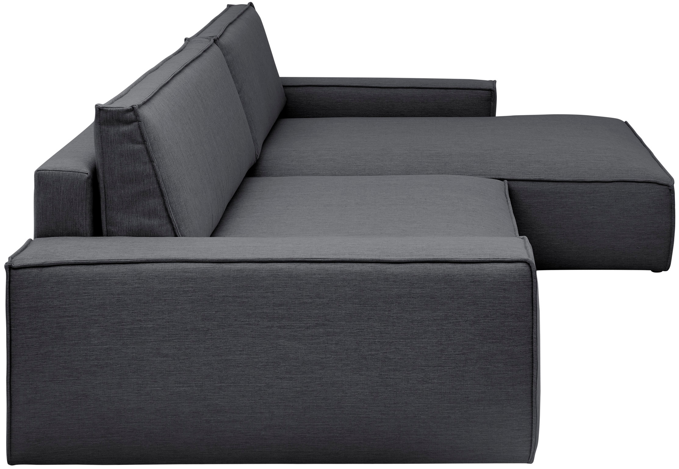 Home affaire Ecksofa »NEU: SHERWOODL XXL 284, Big-Sofa L-Form, tiefe Sitzfläche 95 cm, Cord,«, Leinenoptik, Recamiere rechts/links, auch als Schlafsofa stellbar