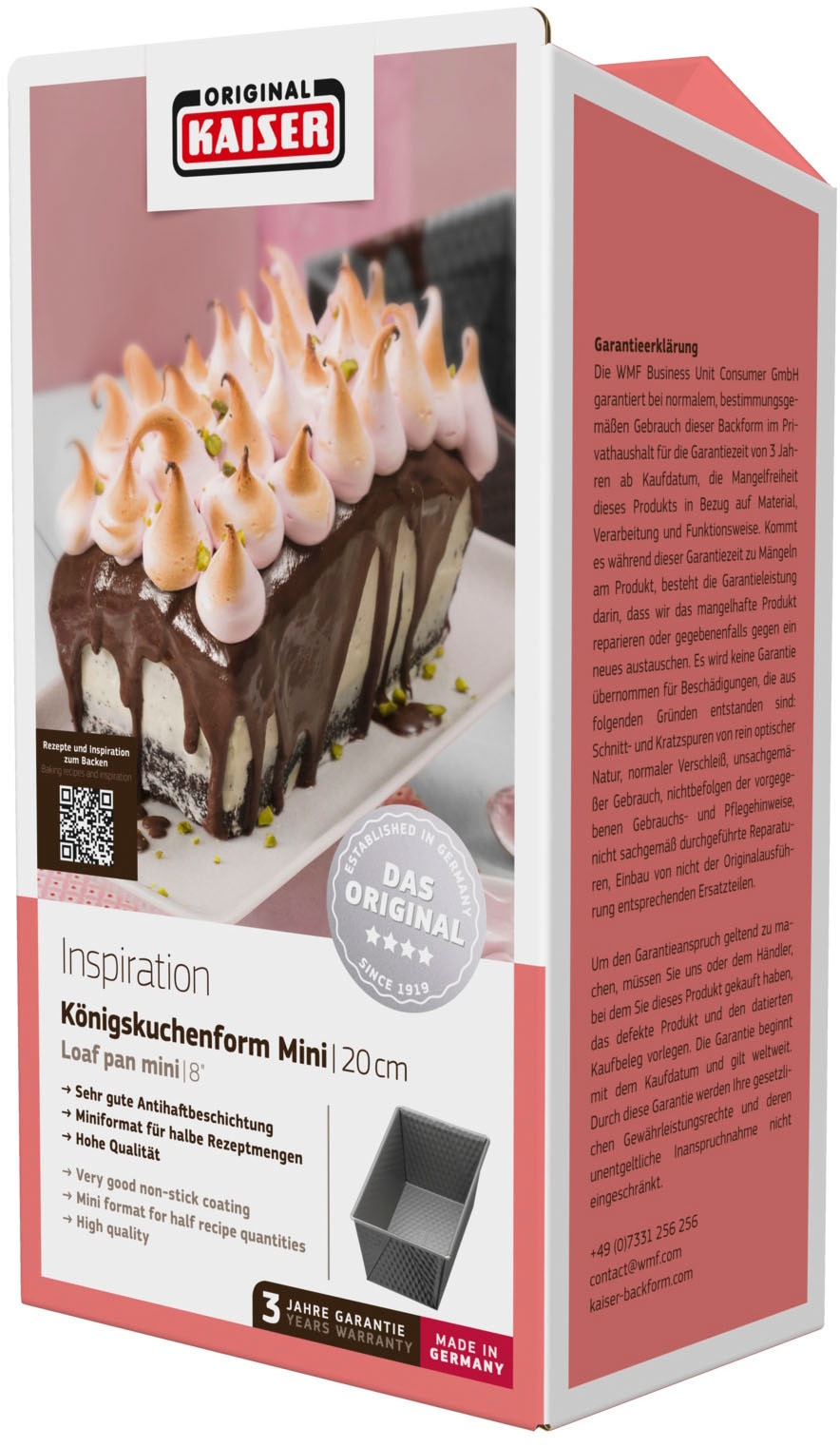 Kaiser Backformen Kastenform »Inspiration« Mini Königskuchenform, Kastenbackform, Stahl antihaftbeschichtet