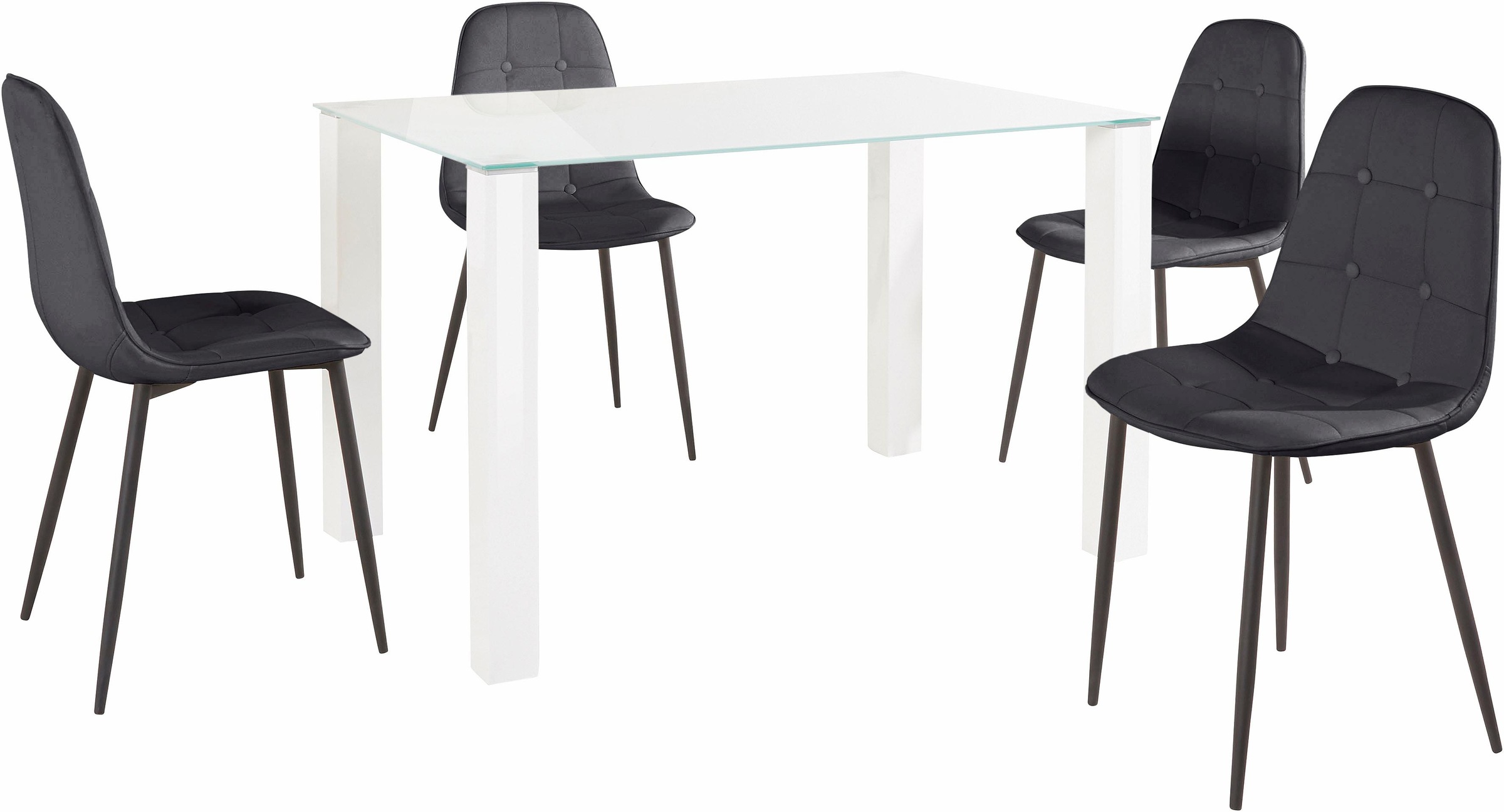 INOSIGN Essgruppe, (Set, 5 tlg.), mit Glastisch, Breite 120 cm