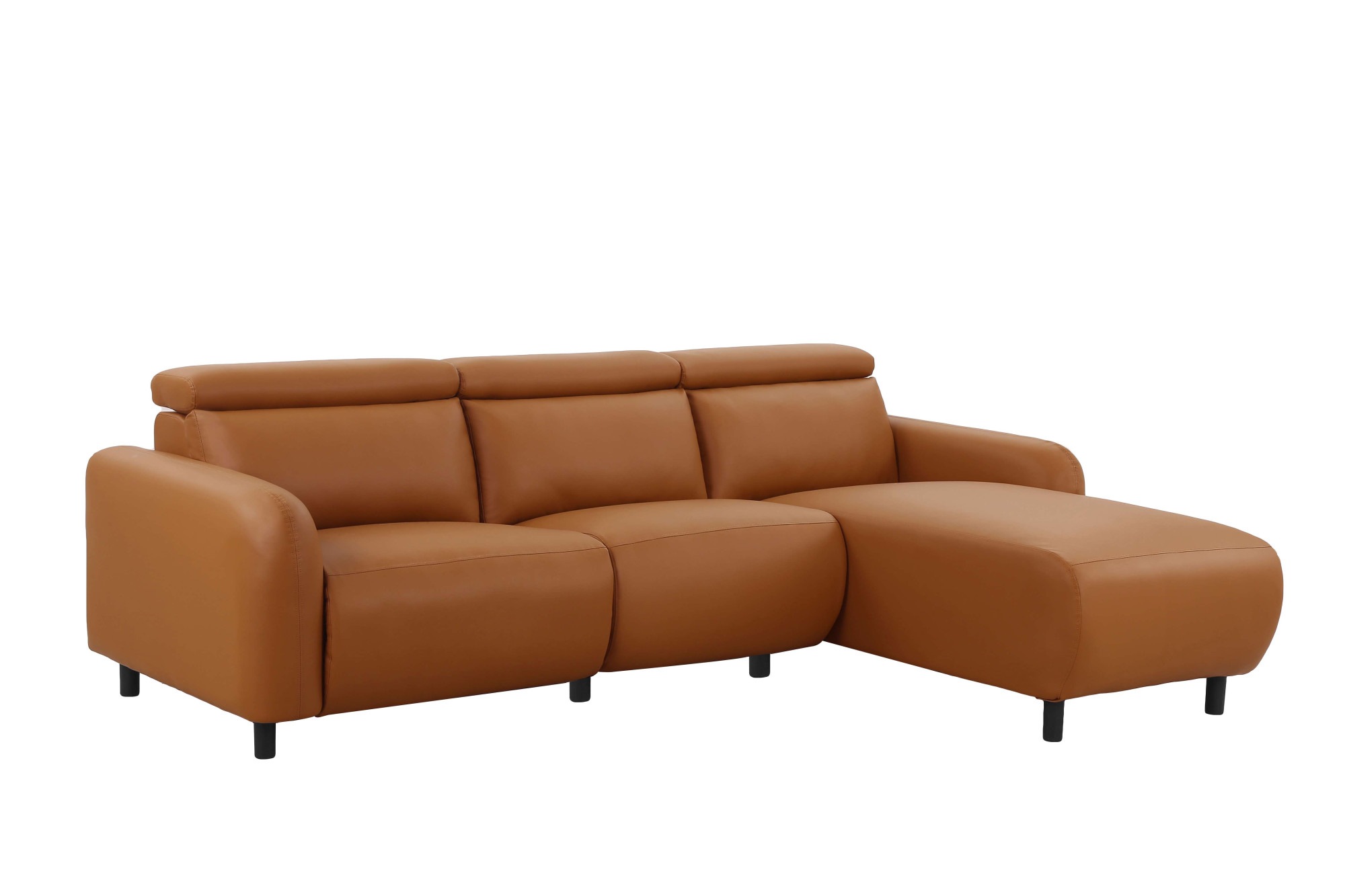 Home affaire Ecksofa »SKAANE Kunstleder, L-Form, 274 cm, manuelle u. elektrische Funktion,«, rundes Design, Kopfteilverstellung, Federkernpolsterung