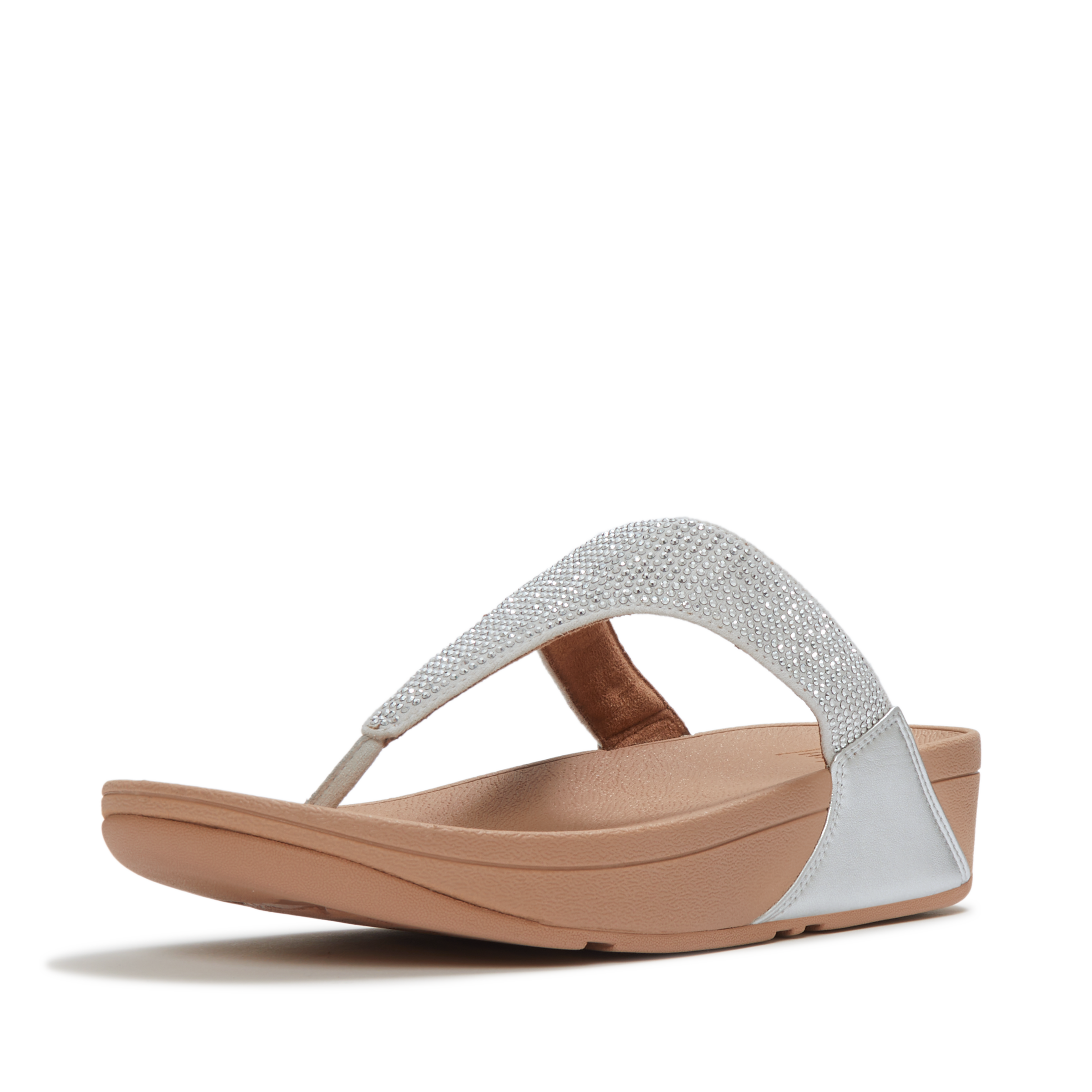 Fitflop Dianette »LULU CRYSTAL EMBELLISHED TOE-POST SANDALS - HOTFIX«  Keilabsatz, Sommerschuh, Zehentrenner mit weichem Zehensteg