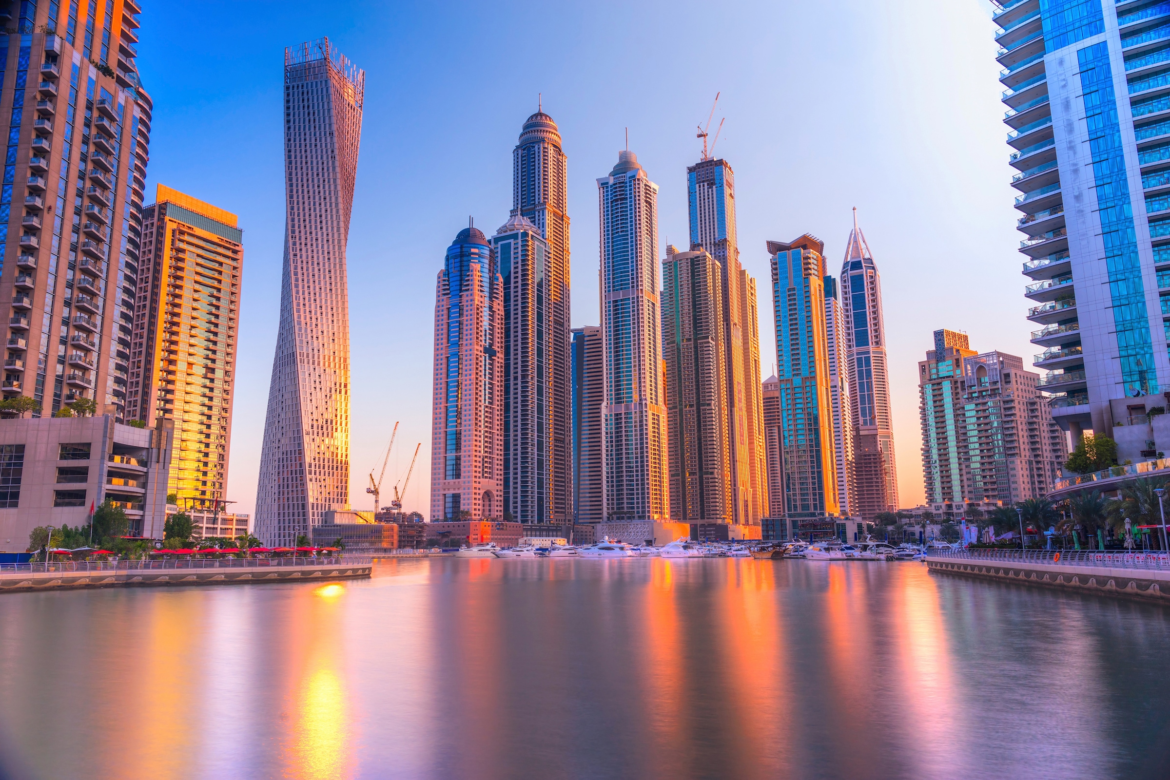 Papermoon Fototapete »DUBAI SKYLINE-MARINA EMIRAT CAYAN TOWER MEER KHALIFA« günstig online kaufen