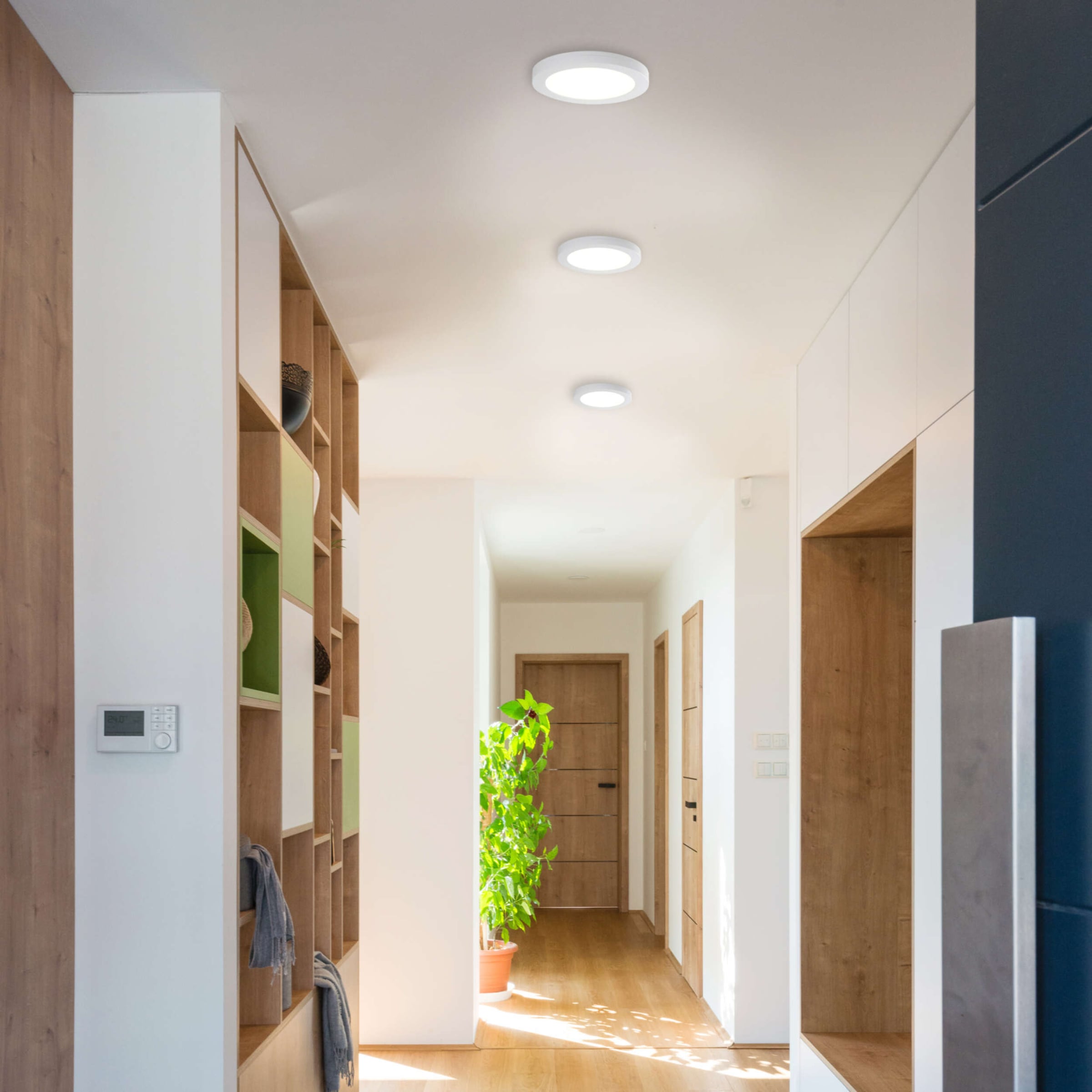 näve LED Deckenleuchte »Bonus«, 1 flammig, Leuchtmittel LED-Modul | LED fest integriert, rund, D: 17cm, weiß, CCT per Gerätschalter, flexible Installation