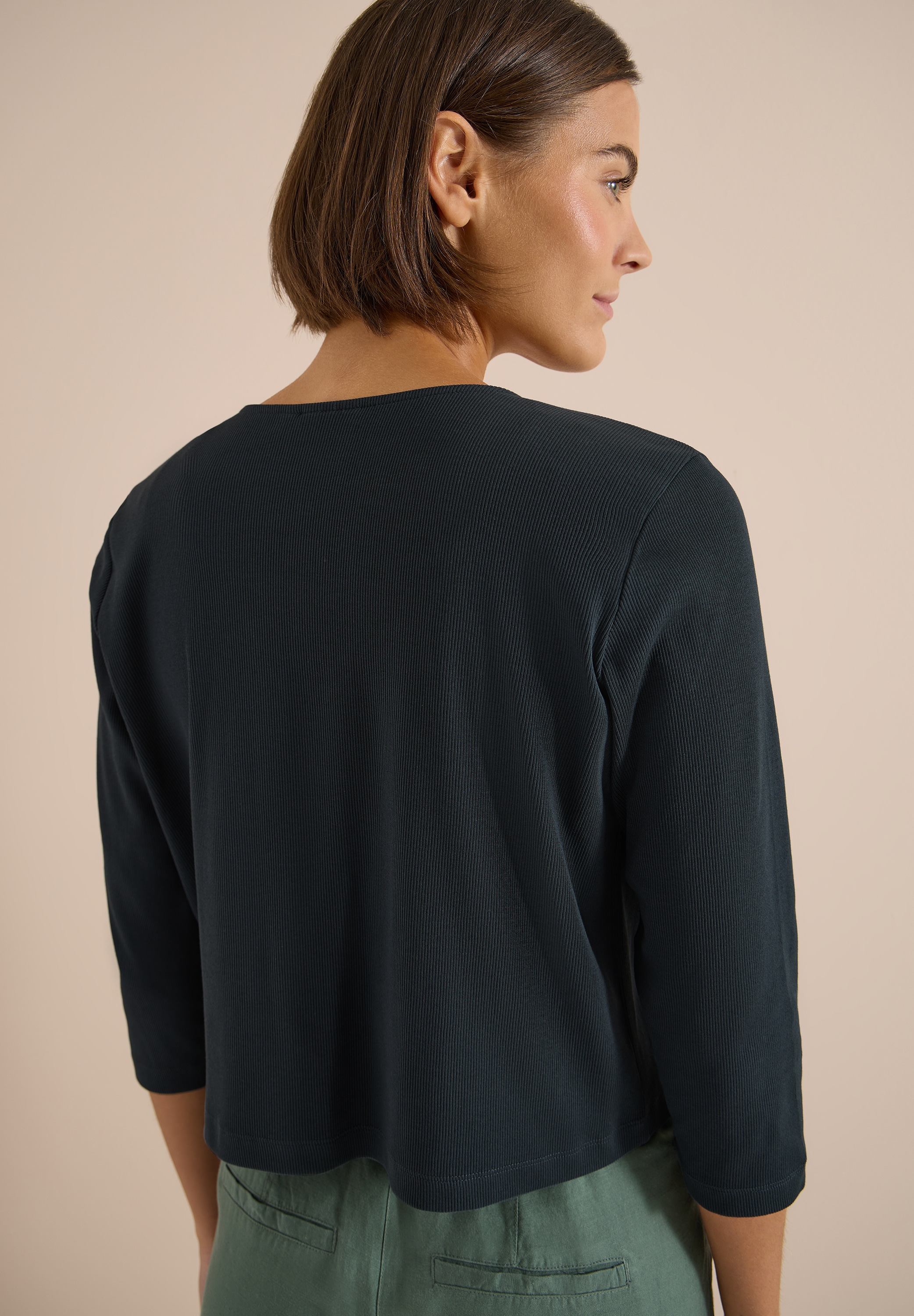 Cecil Bolerojacke ohne Kapuze Offene 3/4-Arm Jacke in Rippstruktur/ Ohne Verschluss