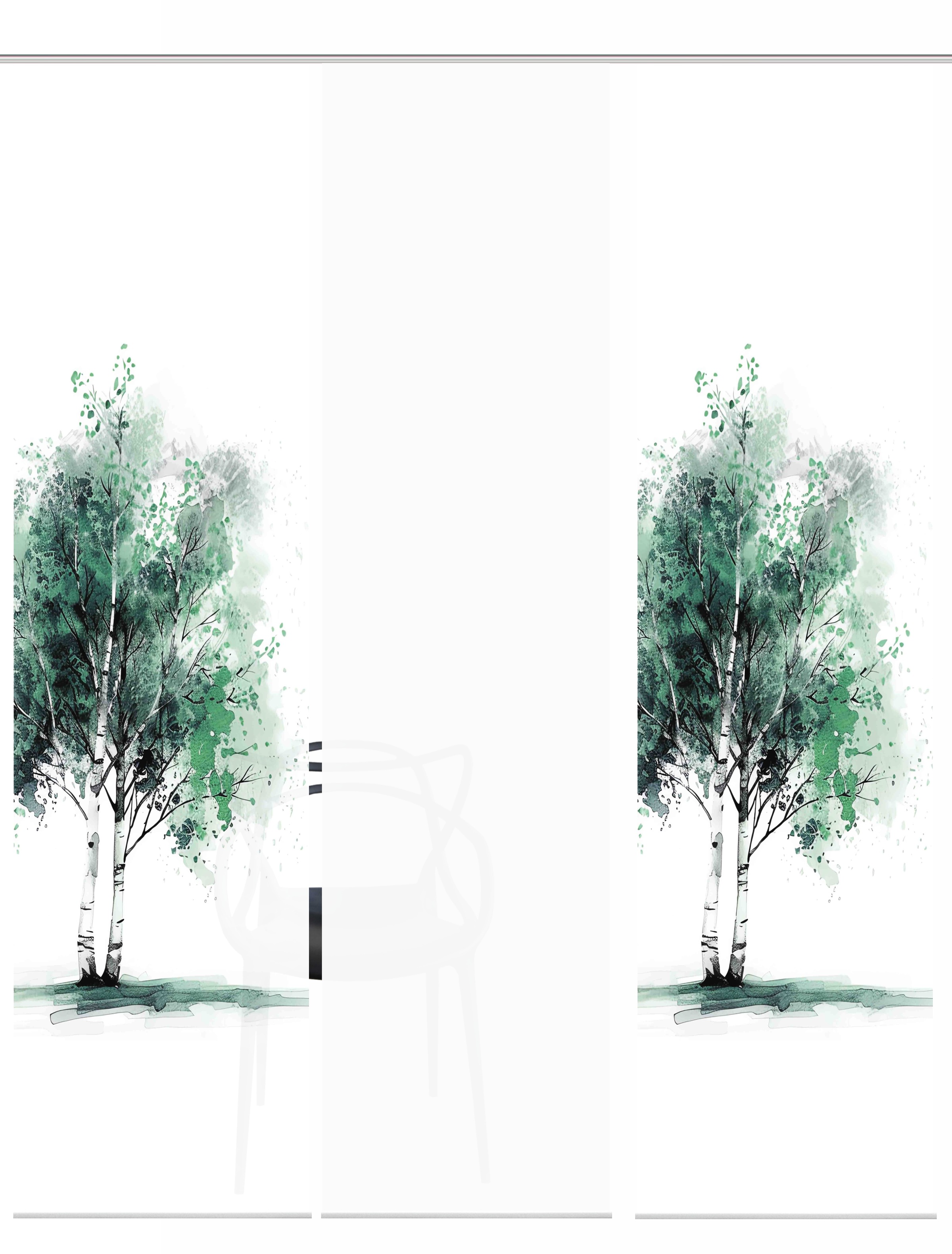 HOME WOHNIDEEN Schiebegardine »TREE« Paneelwagen 3 Stk. tlg. Schiebewand Se günstig online kaufen