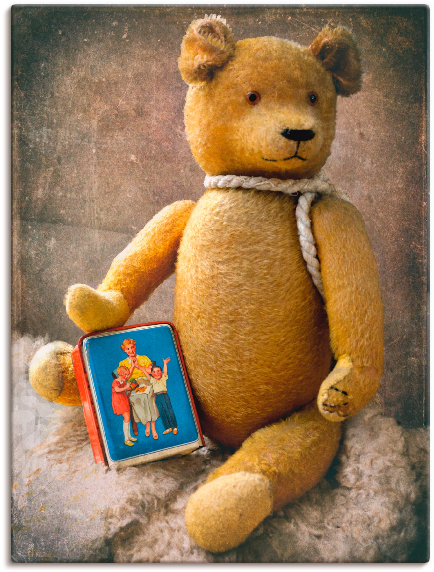 Artland Wandbild »Teddybär mit Sparbüchse«, Spielzeuge, (1 St.), als Leinwa günstig online kaufen