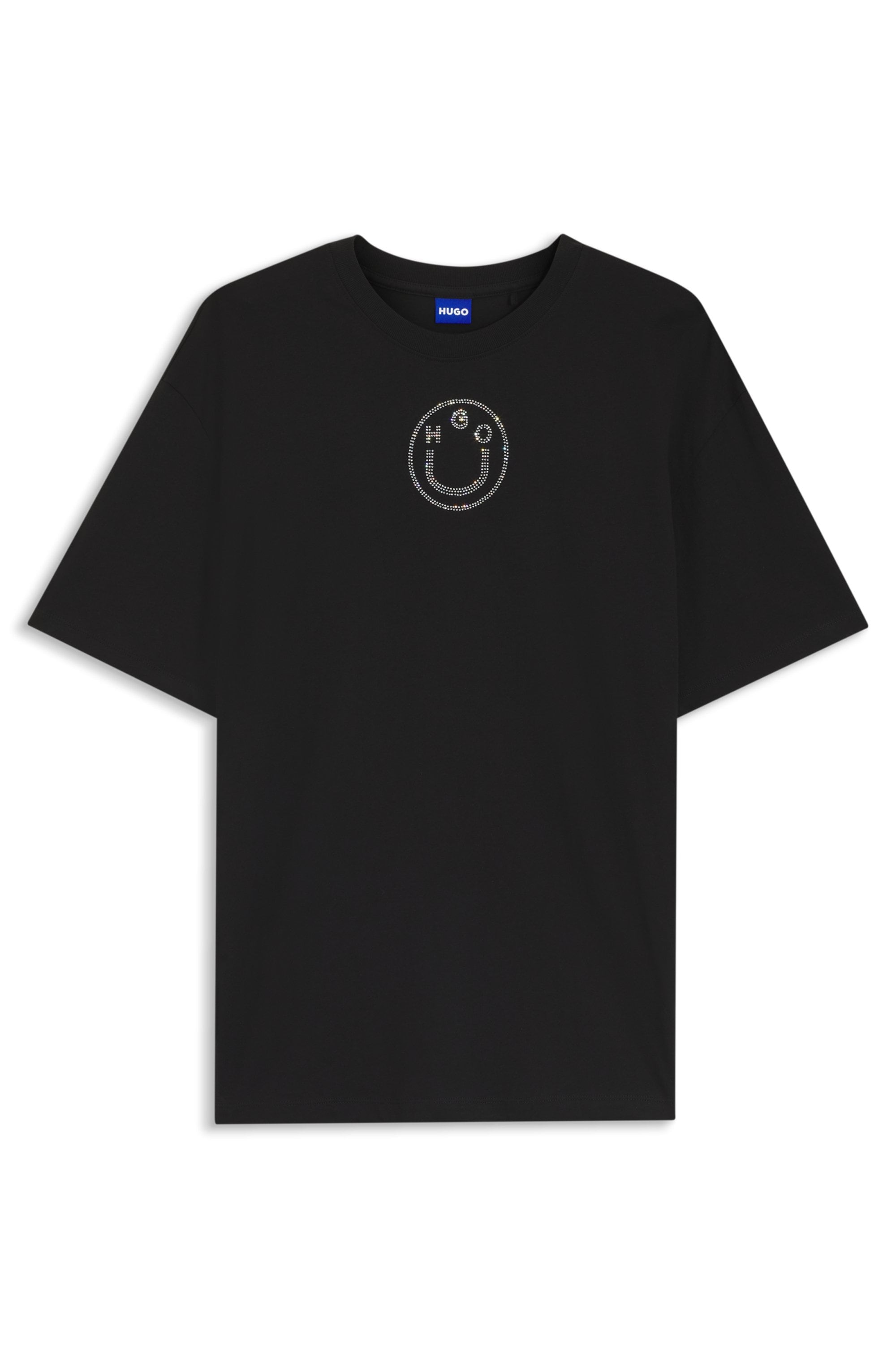 HUGO Blue T-Shirt »Oversized Tee« mit Strassbesatz