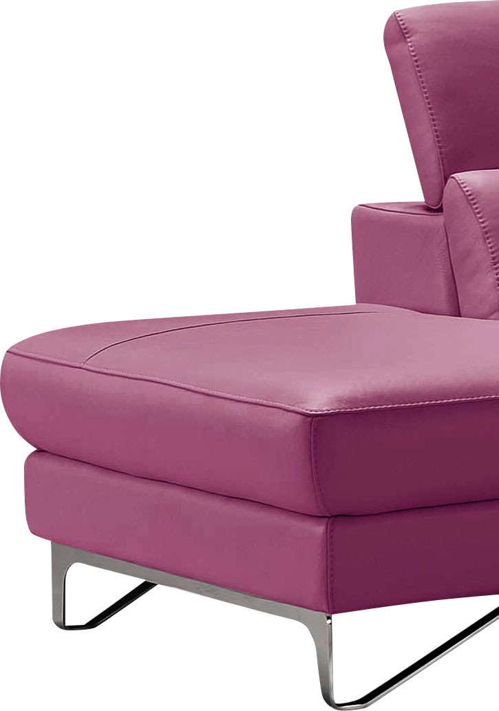 Egoitaliano Ottomane »Princess, elegantes Designsofa mit erstklassigem Sitzkomfort,«, inkl. verstellbarem Kopfteil und edle Designmetallfüße