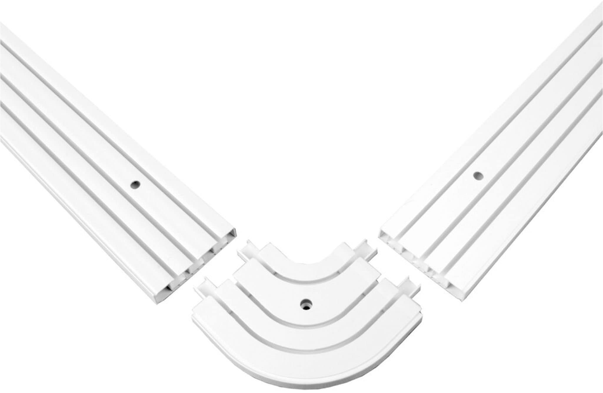 SN DECO GROUP Innenbogen für Gardinenschiene SH, 3-läufig, fixmaß, Verschraubt, Kunststoff, Abschluss zur Wand, Rundbogen rechts und links, Deckenmontage