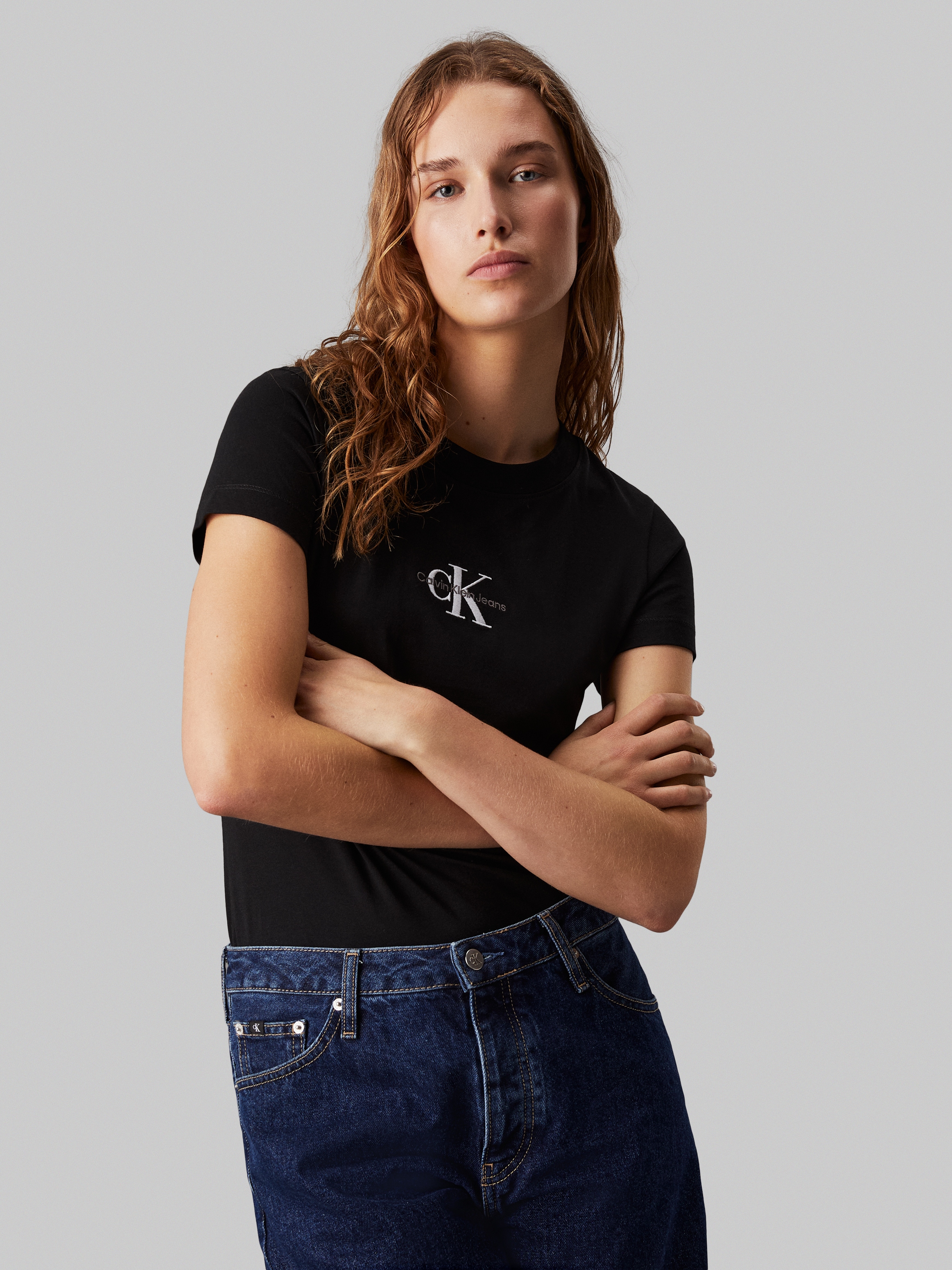 Calvin Klein Jeans T-Shirt »MONOLOGO SLIM TEE«, mit Logoprägung