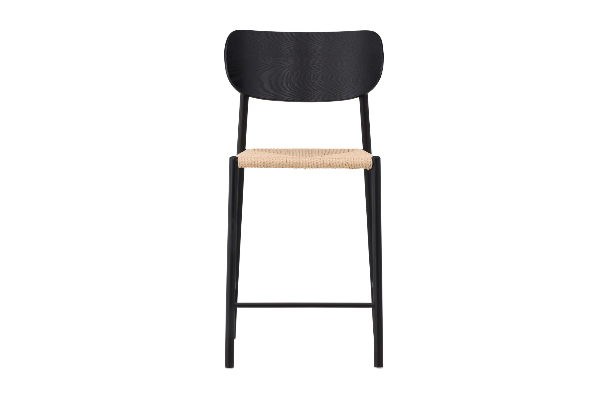 Venture Home Barhocker »Polly, Barhocker mit Rückenlehne und geflochtenem Seilsitz, 120 kg« 1 Stk. tlg. Tresenstuhl, Rattan, Stahlrahmen, geflochtenes Seil, hell