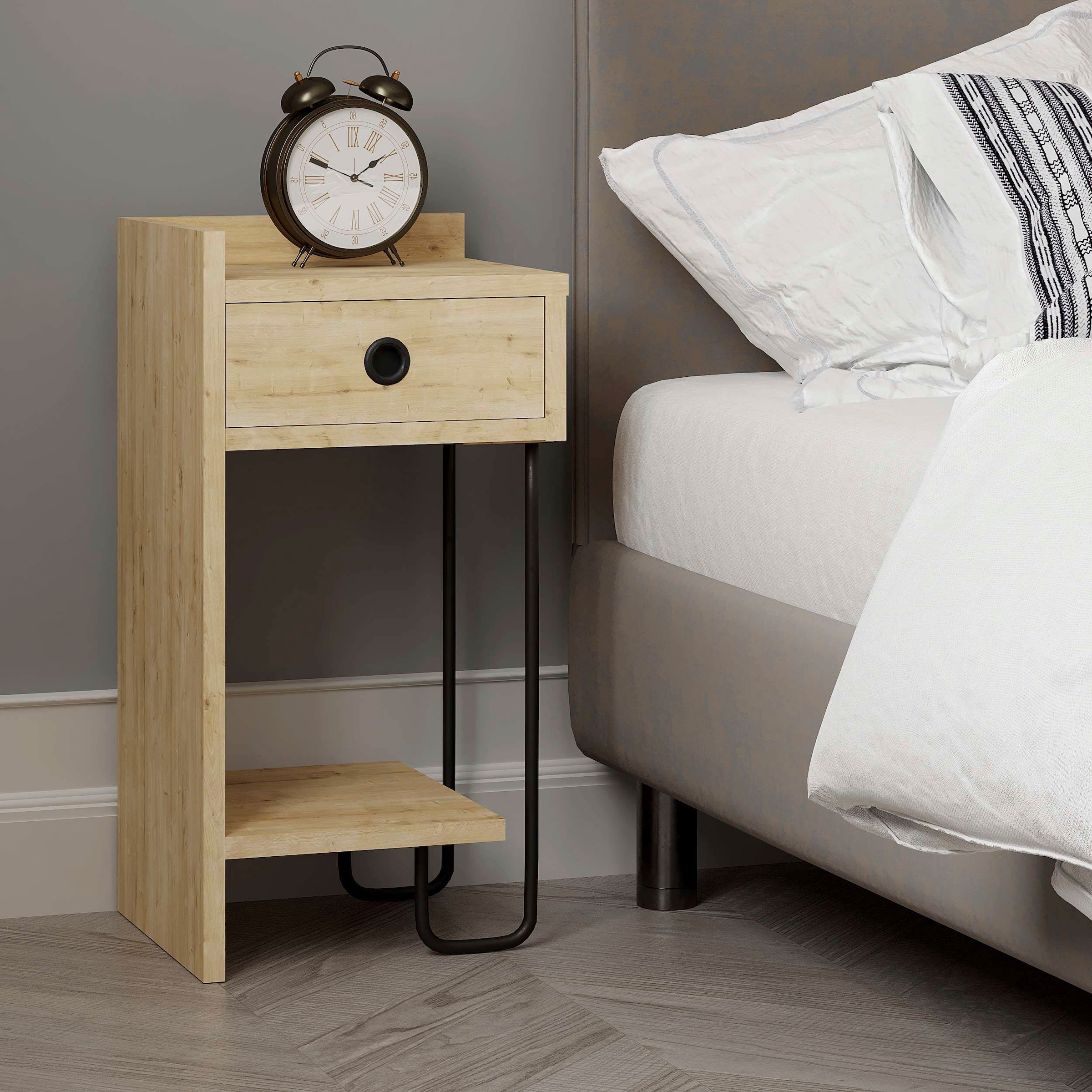 Decortie Nachttisch »SIRIUS NACHTTISCH LINKS MODUL«, (Packung, 1 St.), Leichte Montage, Lagerung, Platzsparend