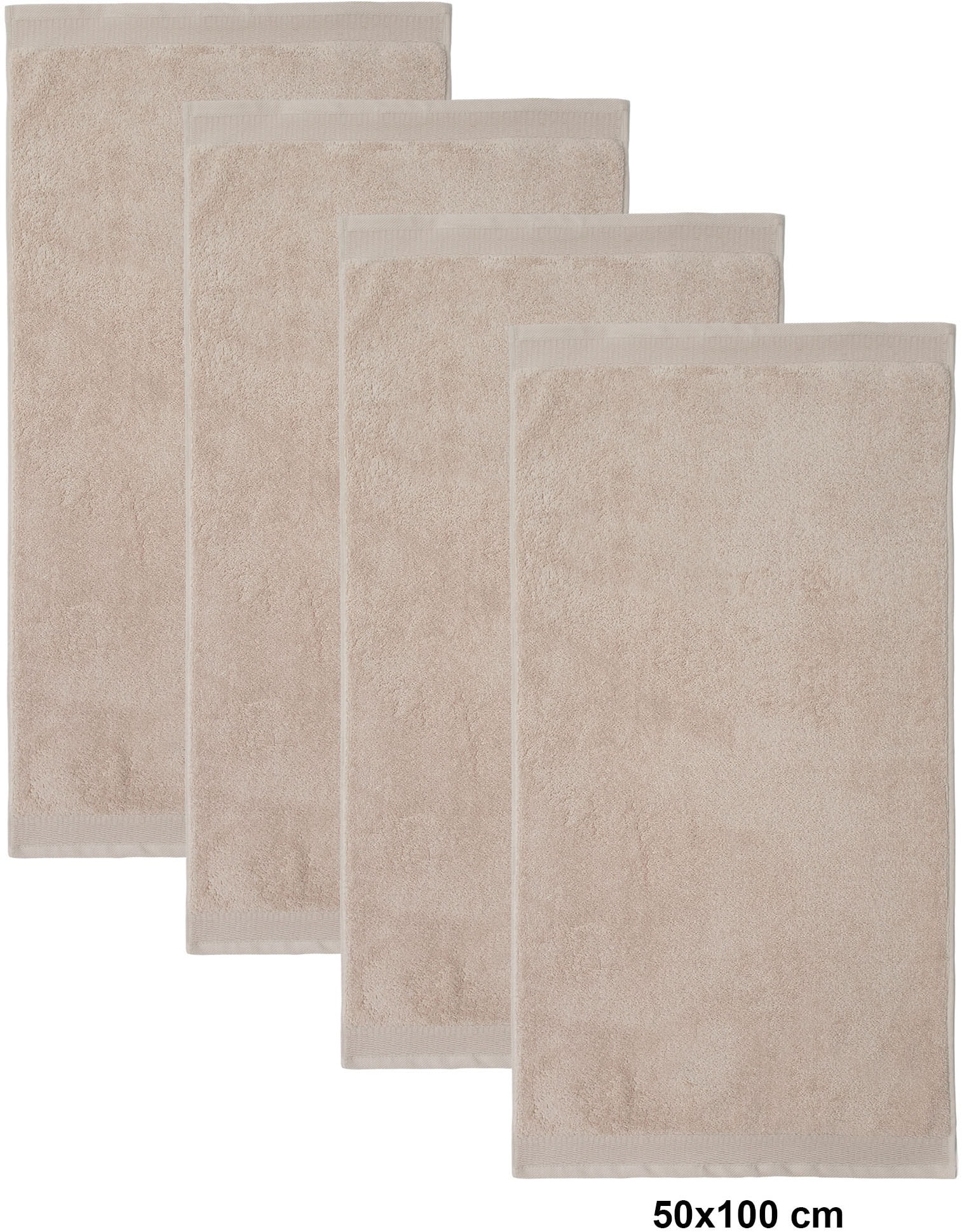OTTO home Handtücher »Fenya, flauschig und weich, 550gr/m²«, (4 St., 4x 50x100cm), Premium Handtücher mit Bordüre, Handtuch-Set, 100% Baumwolle