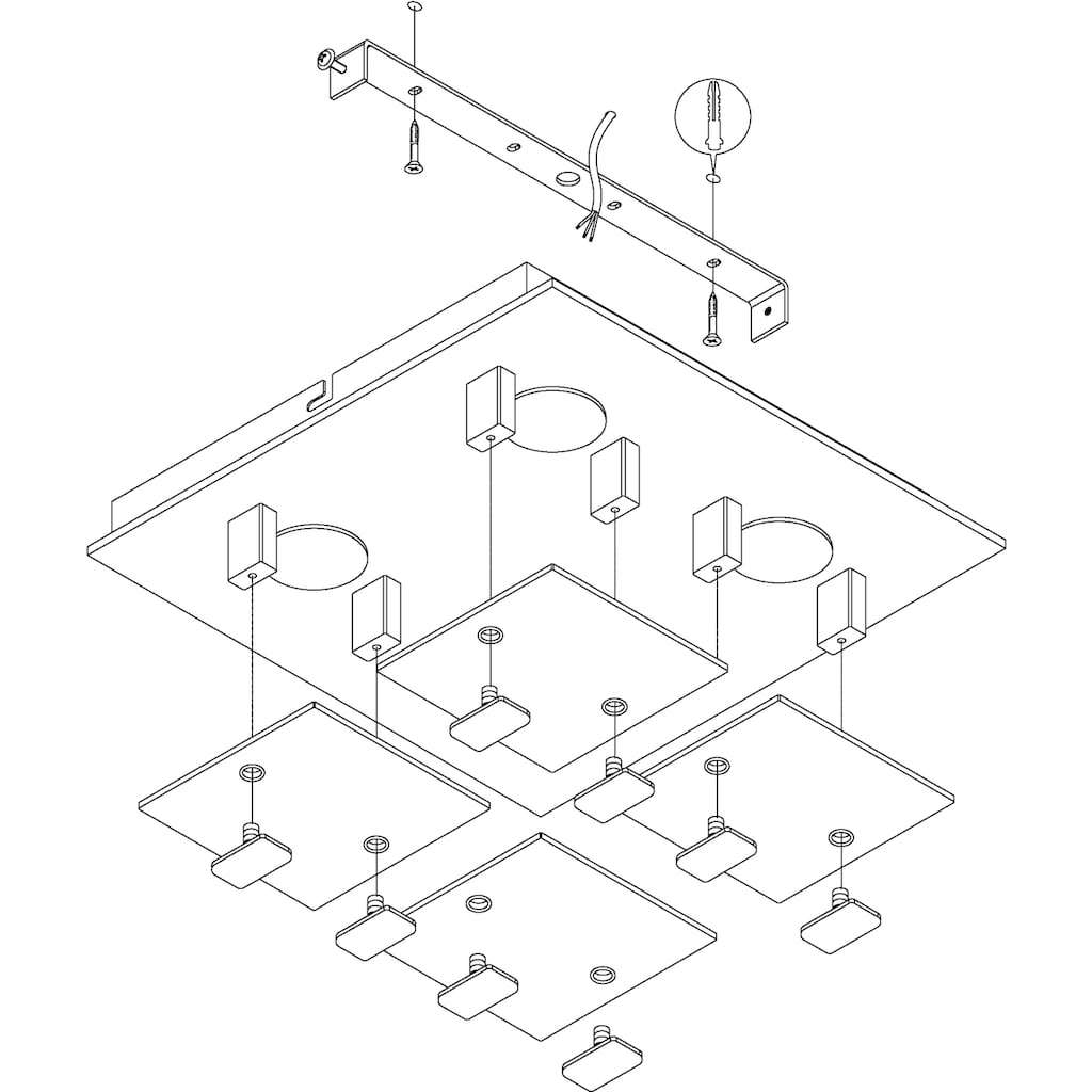 EGLO Deckenleuchte »VICARO 1«, 4 flammig-flammig