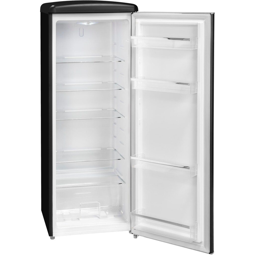 exquisit Kühlschrank »RKS325-V-H-160F«, RKS325-V-H-160F mattschwarz, 144 cm hoch, 55 cm breit