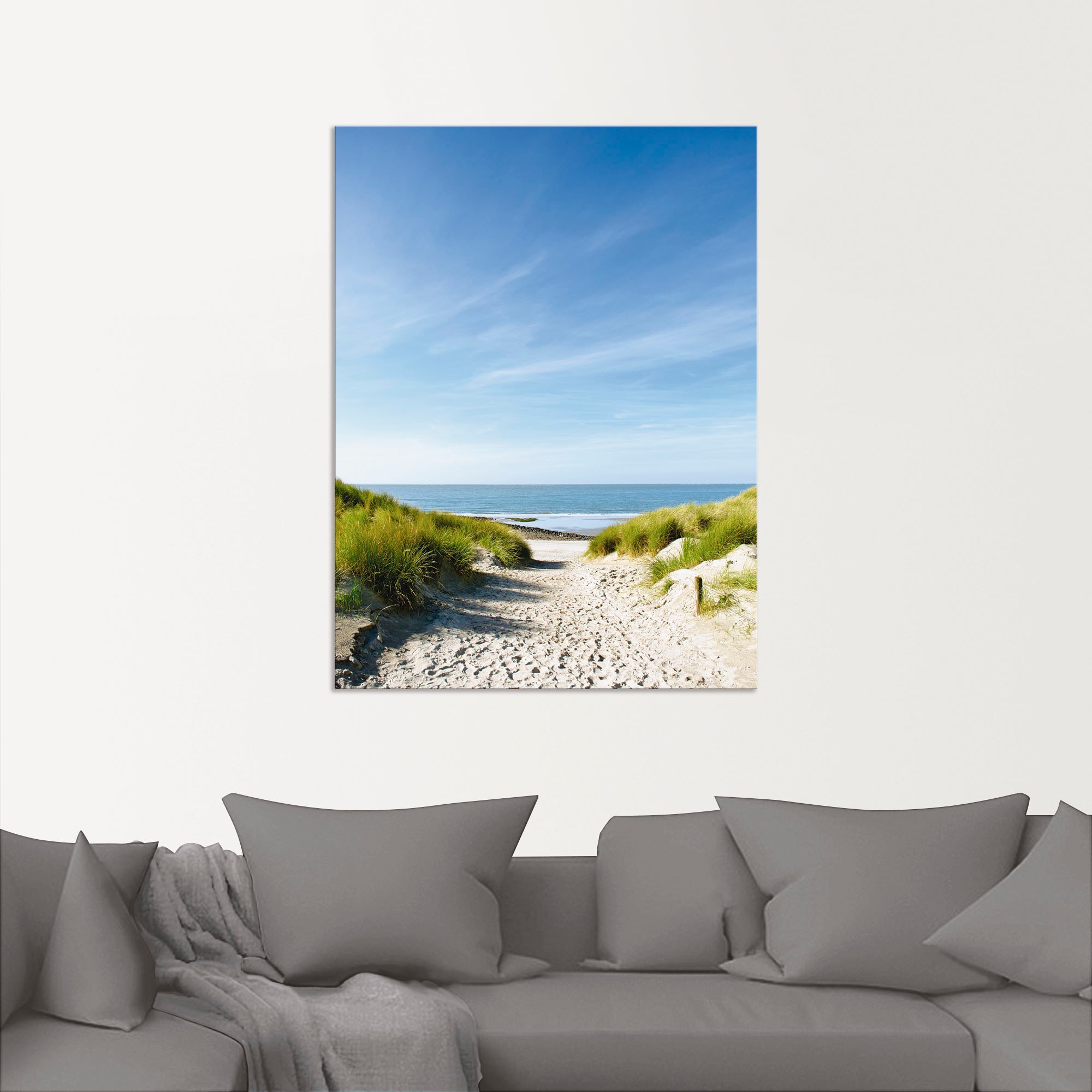 Artland Wandbild »Strand mit Sanddünen und Weg zur See«, Strand, (1 St.), a günstig online kaufen