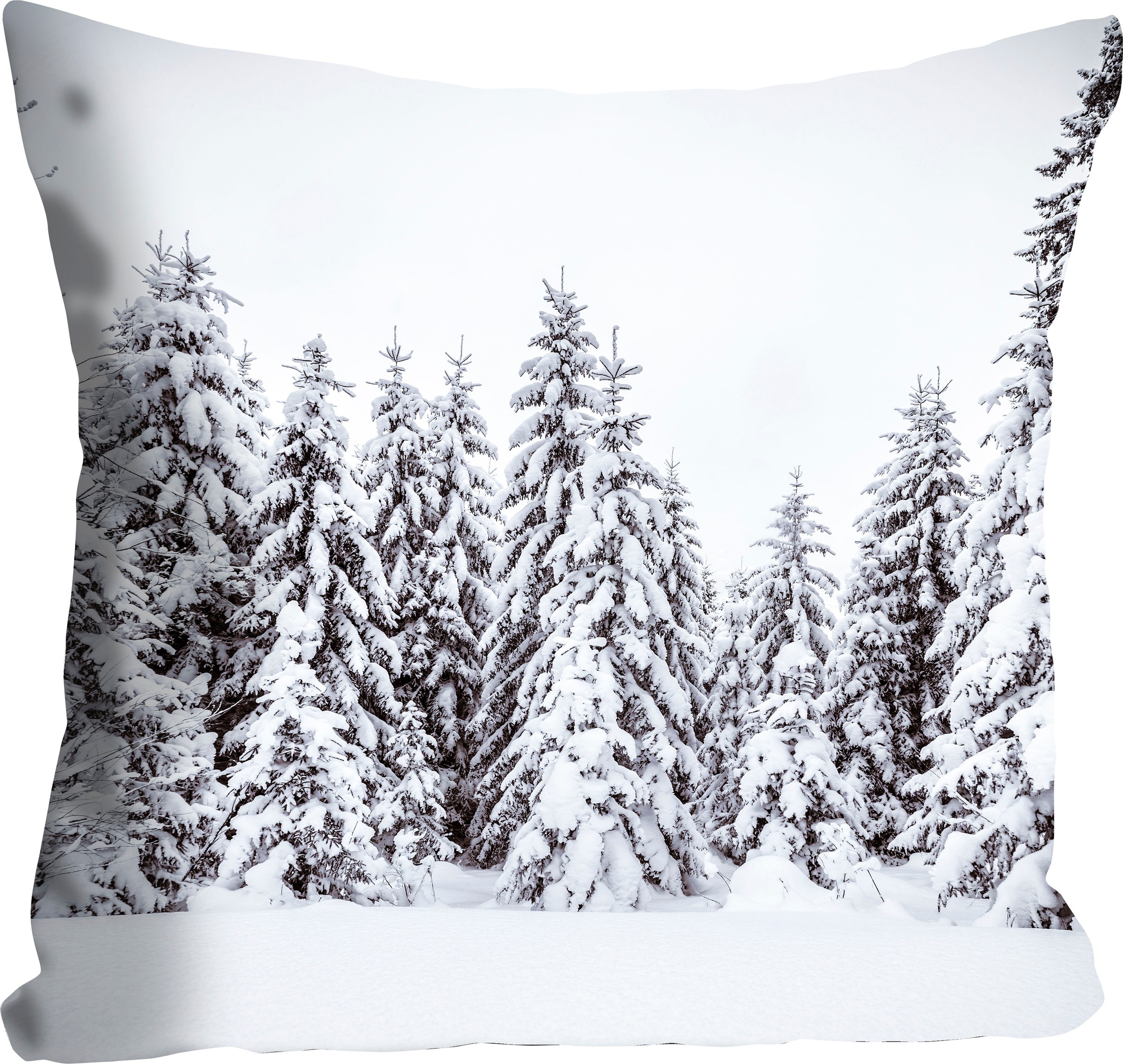 queence Dekokissen »Wood«, Kissenhülle,Wald,Tannen,Winterlich,Weihnachten,N günstig online kaufen