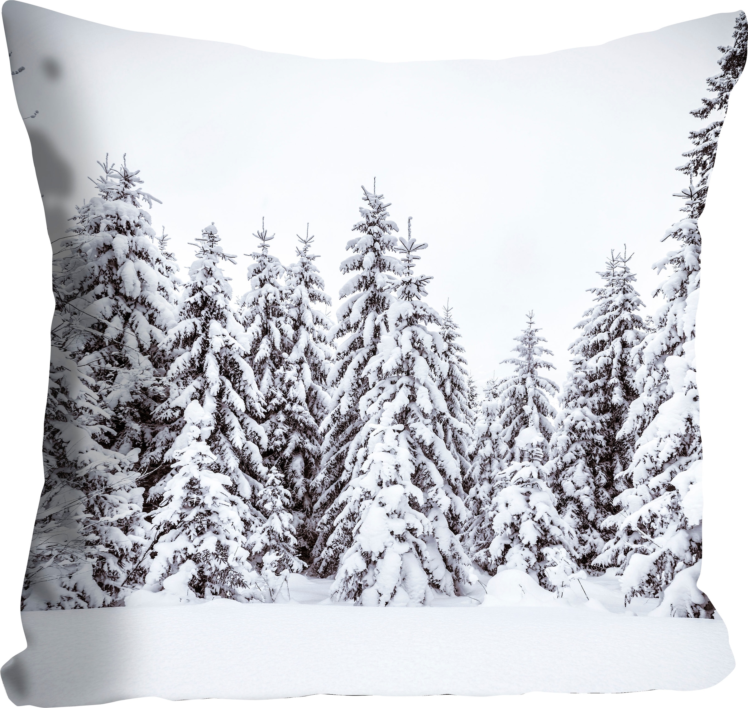 queence Dekokissen "Wood" mit einem Wald voller Tannen günstig online kaufen