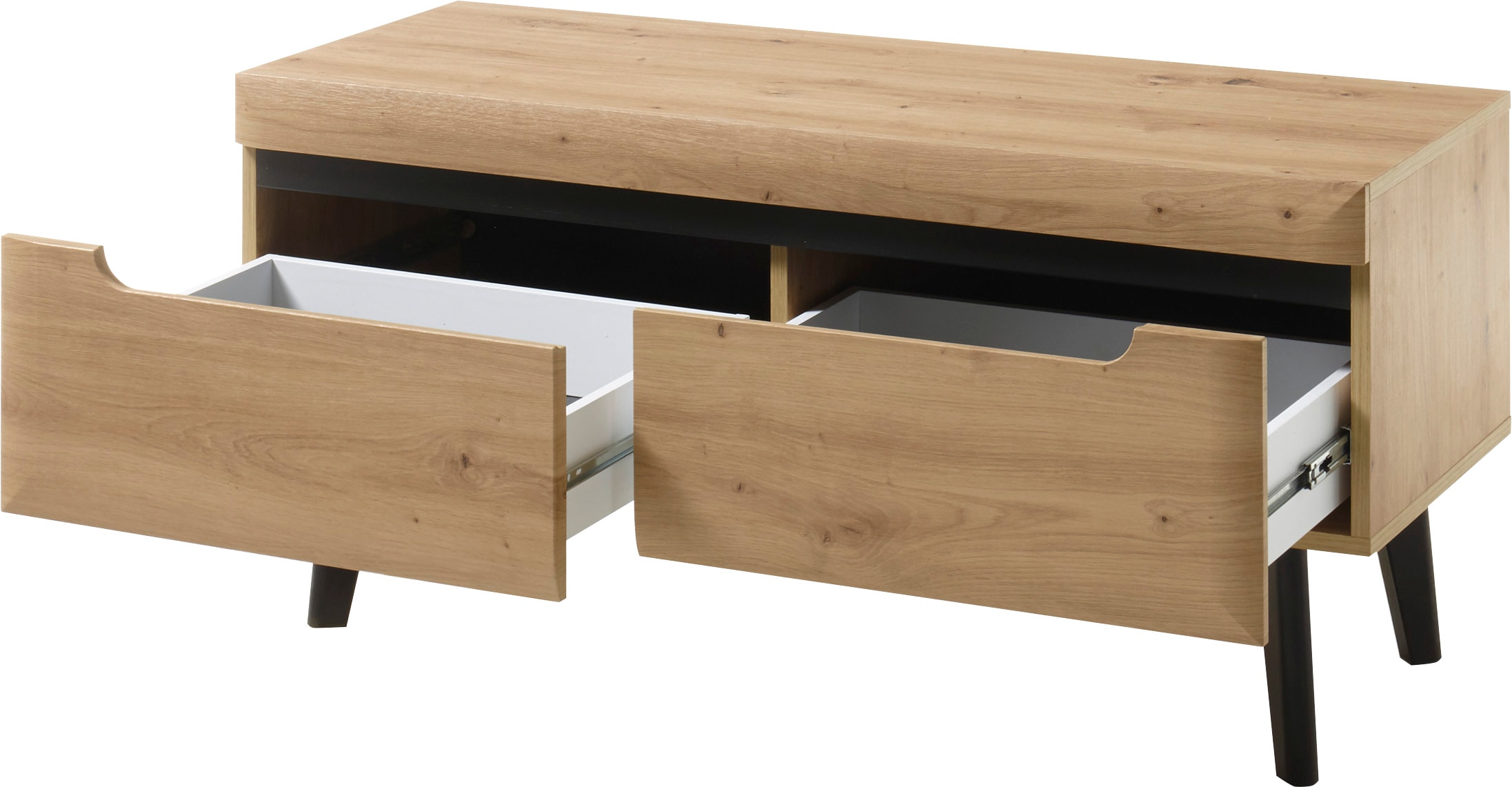 INOSIGN Lowboard »Torge, TV-Unterschrank, TV-Kommode, Fernsehschrank, TV-Board«, (1 St.), abgeschrägte Füße, drei Farben, Scandi Design, 107 cm breit