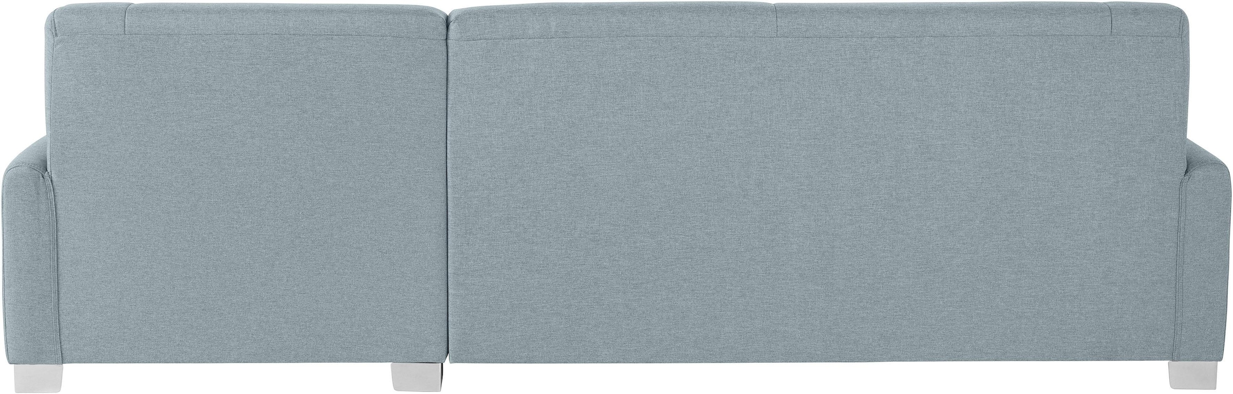 DOMO collection Ecksofa »Anzio L-Form, whlw. Bettfunktion, Federkern, hochwertig, Breite 271 cm«, Mit Bettfunktion, Recamiere rechts, Struktur fein, mint