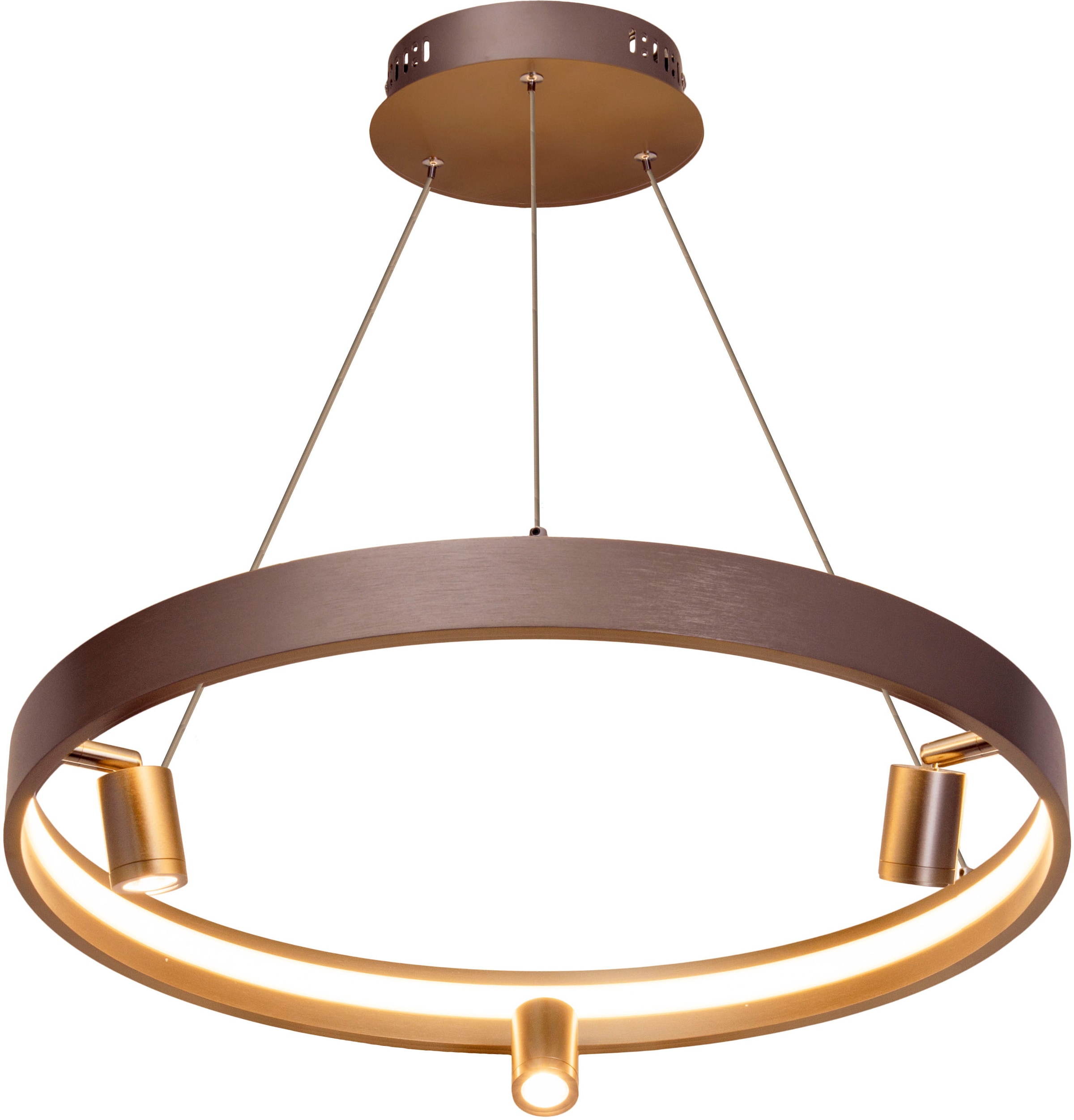 näve LED Pendelleuchte »Tristan«, 4 flammig, Leuchtmittel LED-Modul | LED fest integriert, Hänge-, Pendellampe warmweiß, 58cm, 37W, stahl-blank, inkl. Trafo,IP20