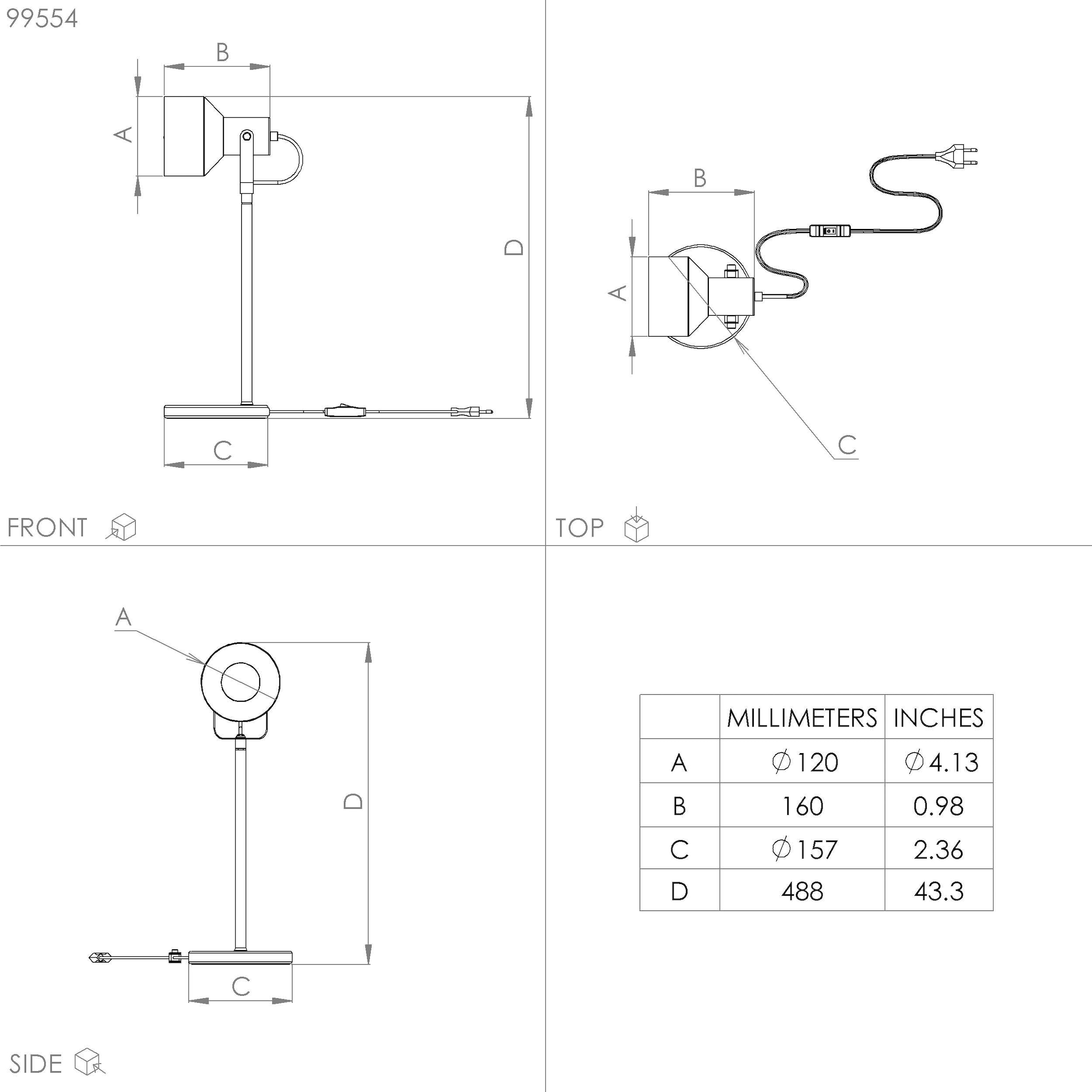 EGLO Tischleuchte »CASIBARE«, Leuchtmittel E27 | Leuchtmittel wechselbar-ohne Leuchtmittel, Tischleuchte industrial, Nachttischlampe, Wohnzimmerlampe, E27 Fassung
