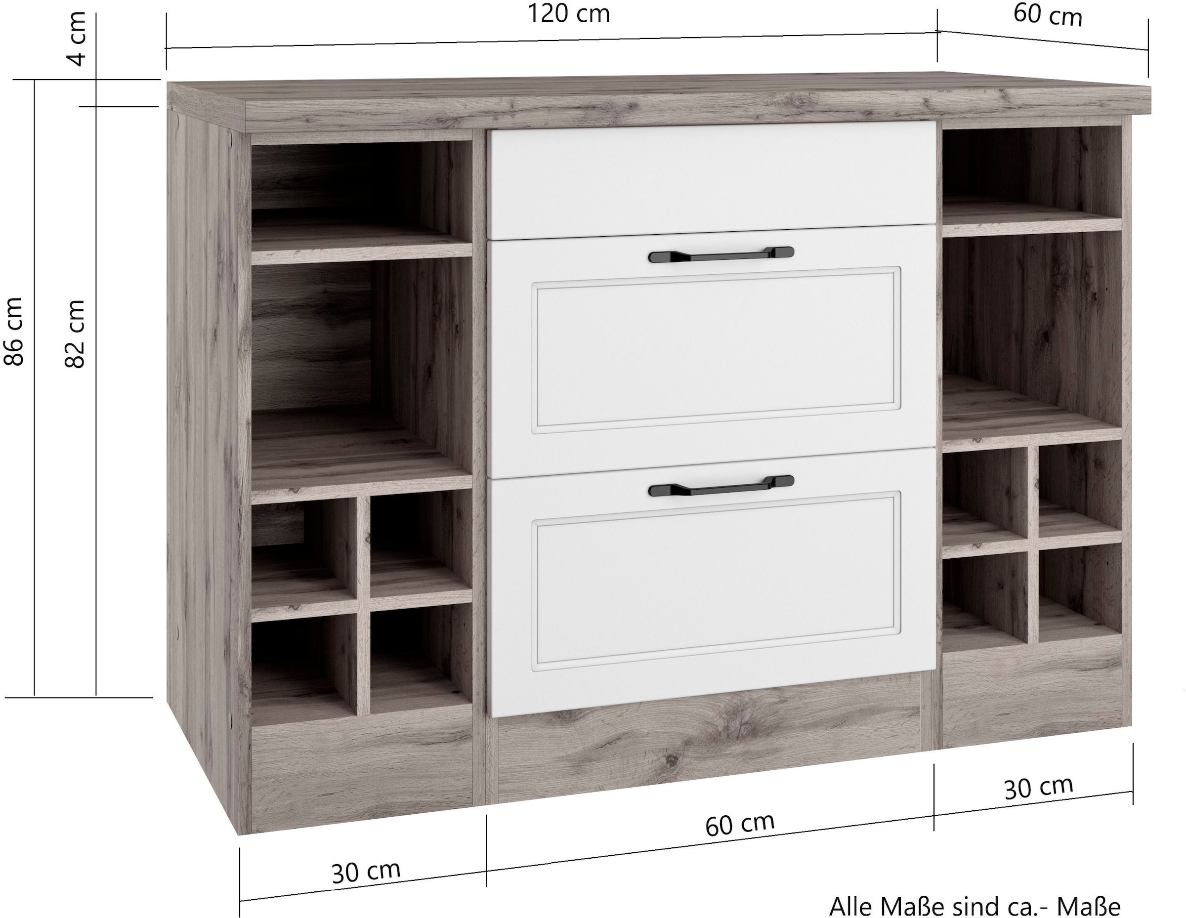 KOCHSTATION Kochfeldumbauschrank »KS-Lana«, Breite 120 cm