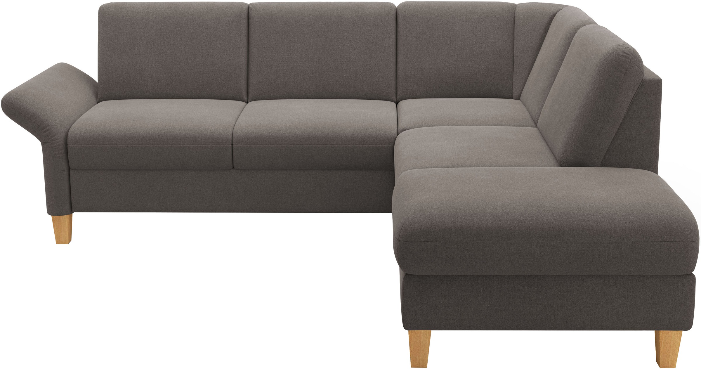 Home affaire Ecksofa »Rochelle«, wahlweise mit Armlverstellung, Klappbett mit Rollen & Bettkasten