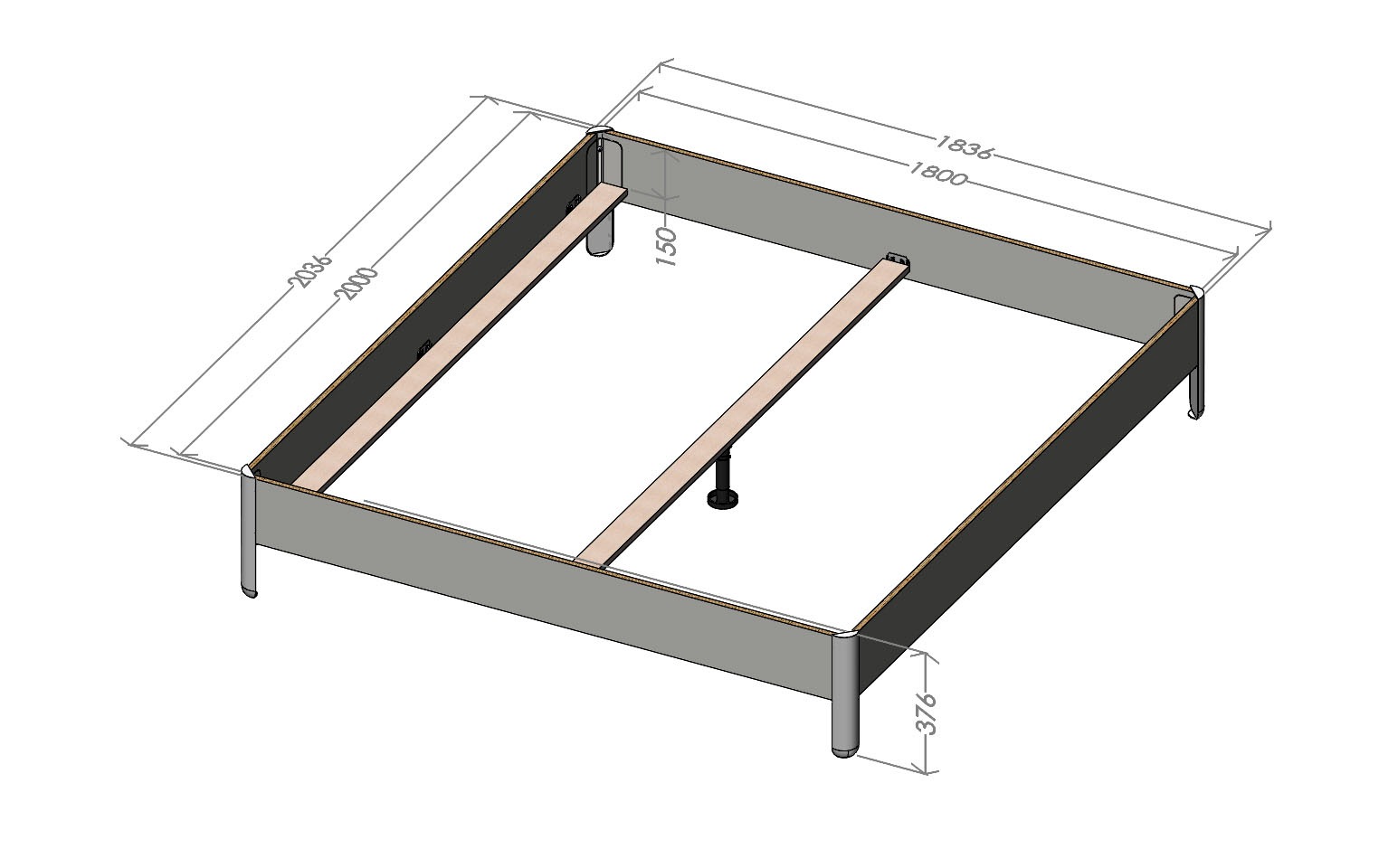 3. Bild von Müller SMALL LIVING Bettgestell »NAIT«, ohne Kopfteil, ausgezeichnet mit dem German Innovation Award 2020