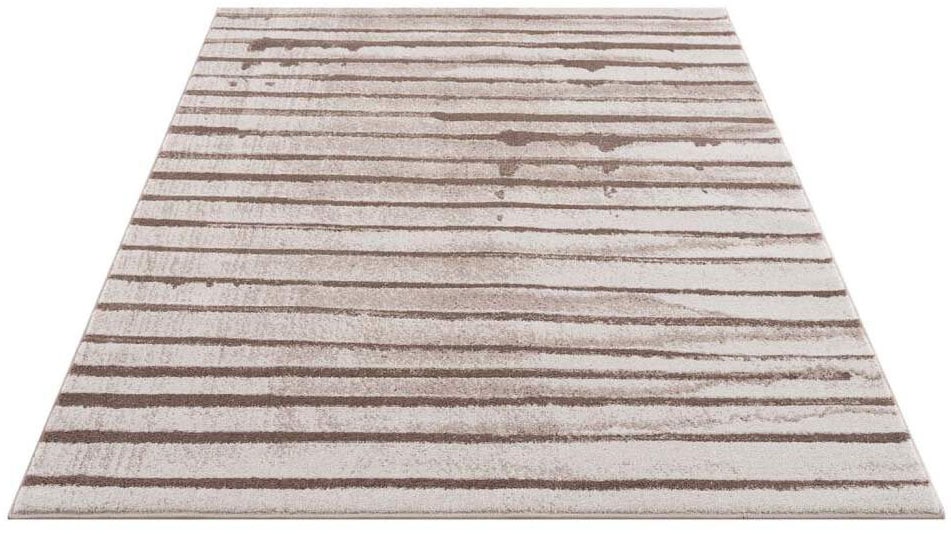 Carpet City Teppich »Moda«, rechteckig, 11 mm Höhe, Kurzflor, Streifen-Muster, Weicher Flor