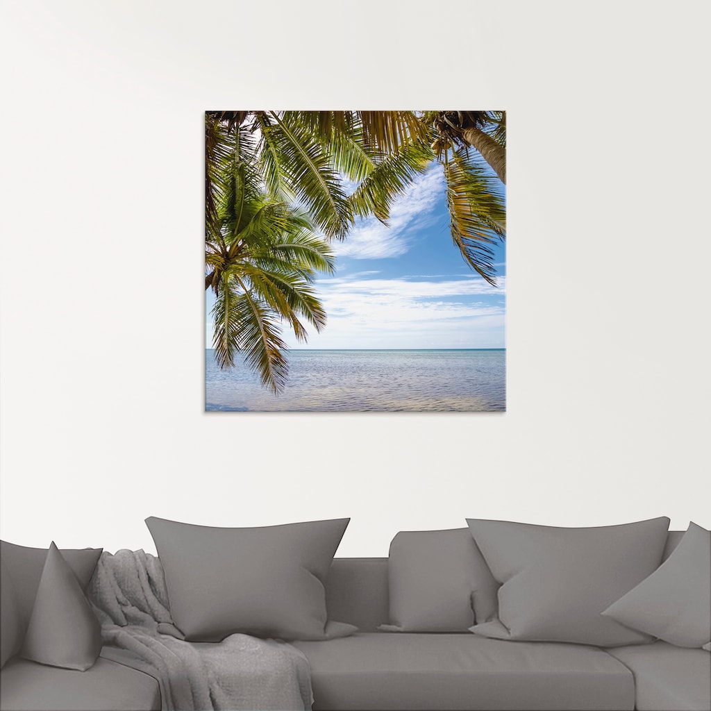 Artland Glasbild »Florida Keys Das Meer«, Bäume, (1 St.)