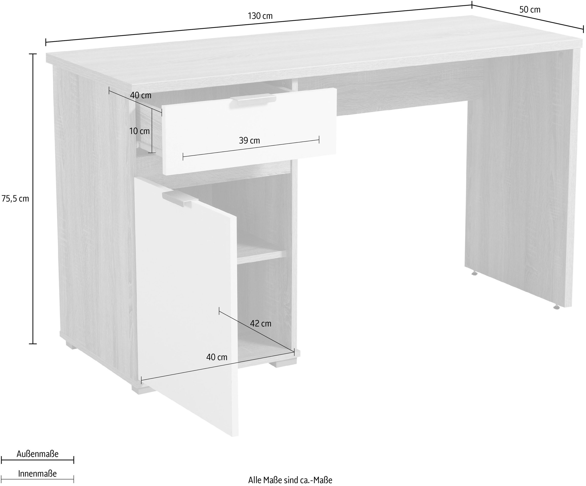 INOSIGN Schreibtisch »Jan«, in Scandi Optik, Home Office geeignet