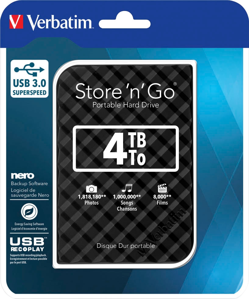 Verbatim externe HDD-Festplatte »Store 'n' Go USB 3.0«, 2,5 Zoll, Anschluss USB 3.0