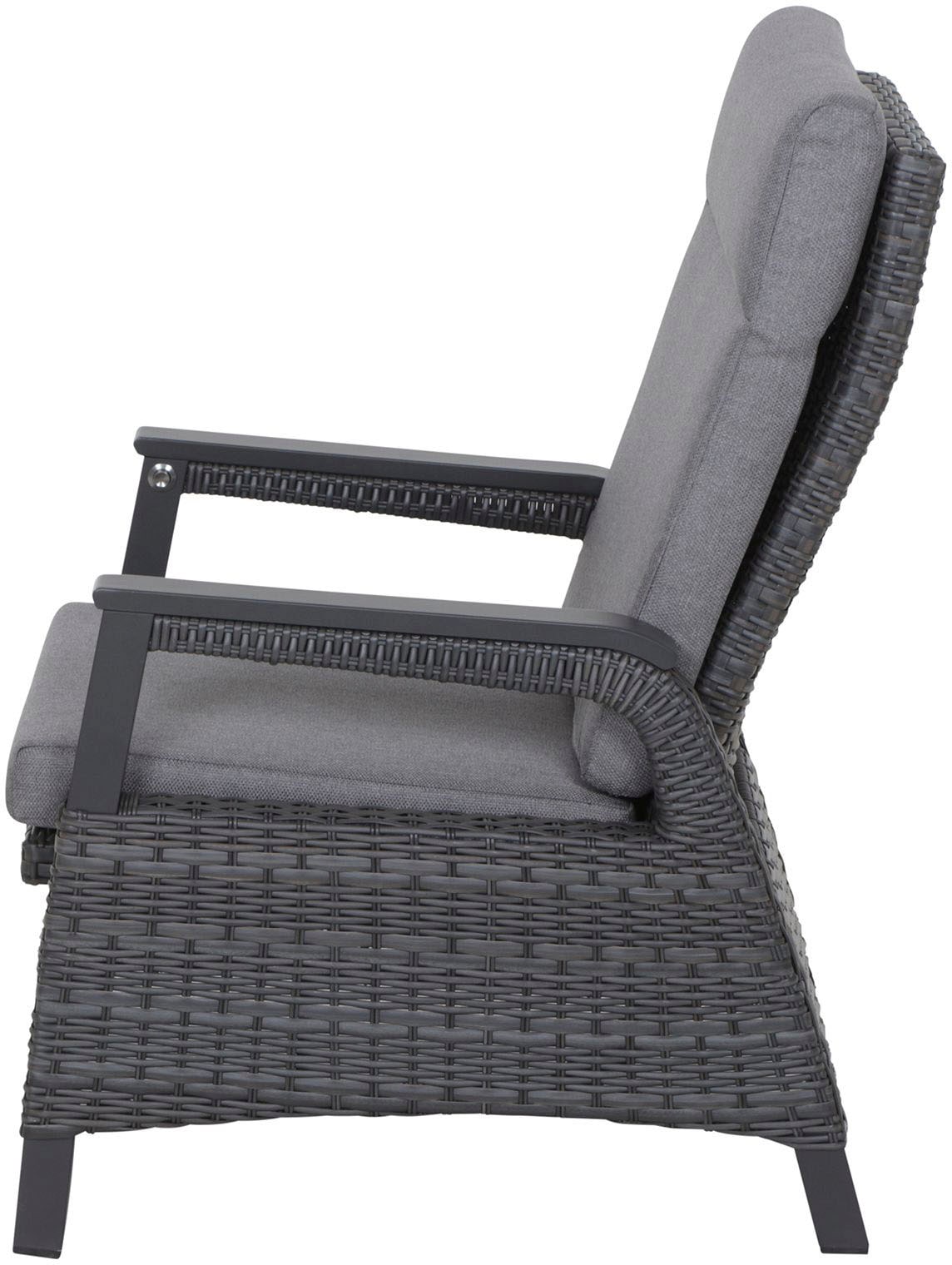 Siena Garden Gartenlounge-Set »Solea«, (Set, 8 tlg.), bestehend aus 2 Sesseln, 1 Bank, 1 Tisch und 4 Auflagen
