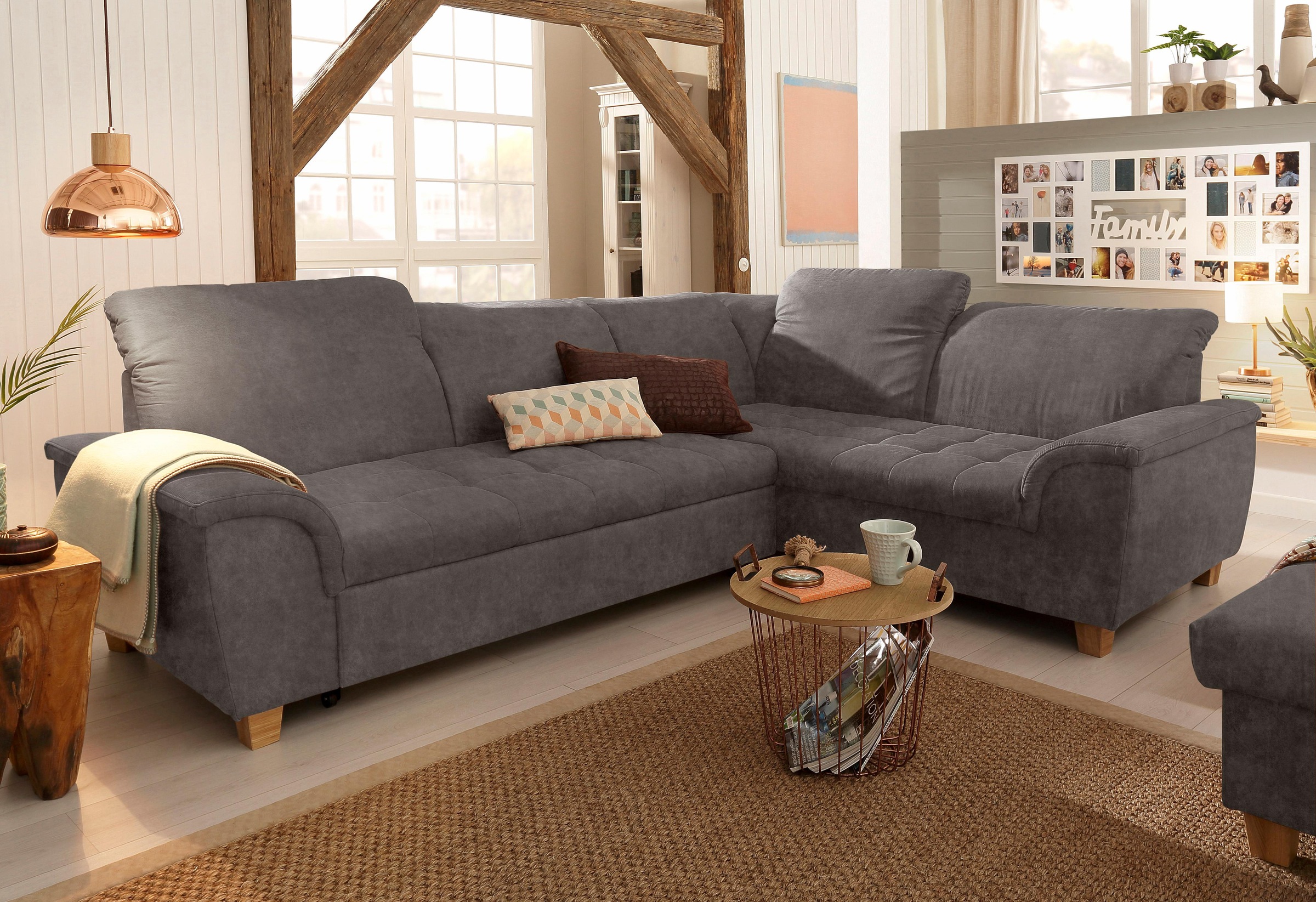 Home affaire Ecksofa »Lyla fester Sitzkomfort, bequeme Armlehnen, Breite 27 günstig online kaufen