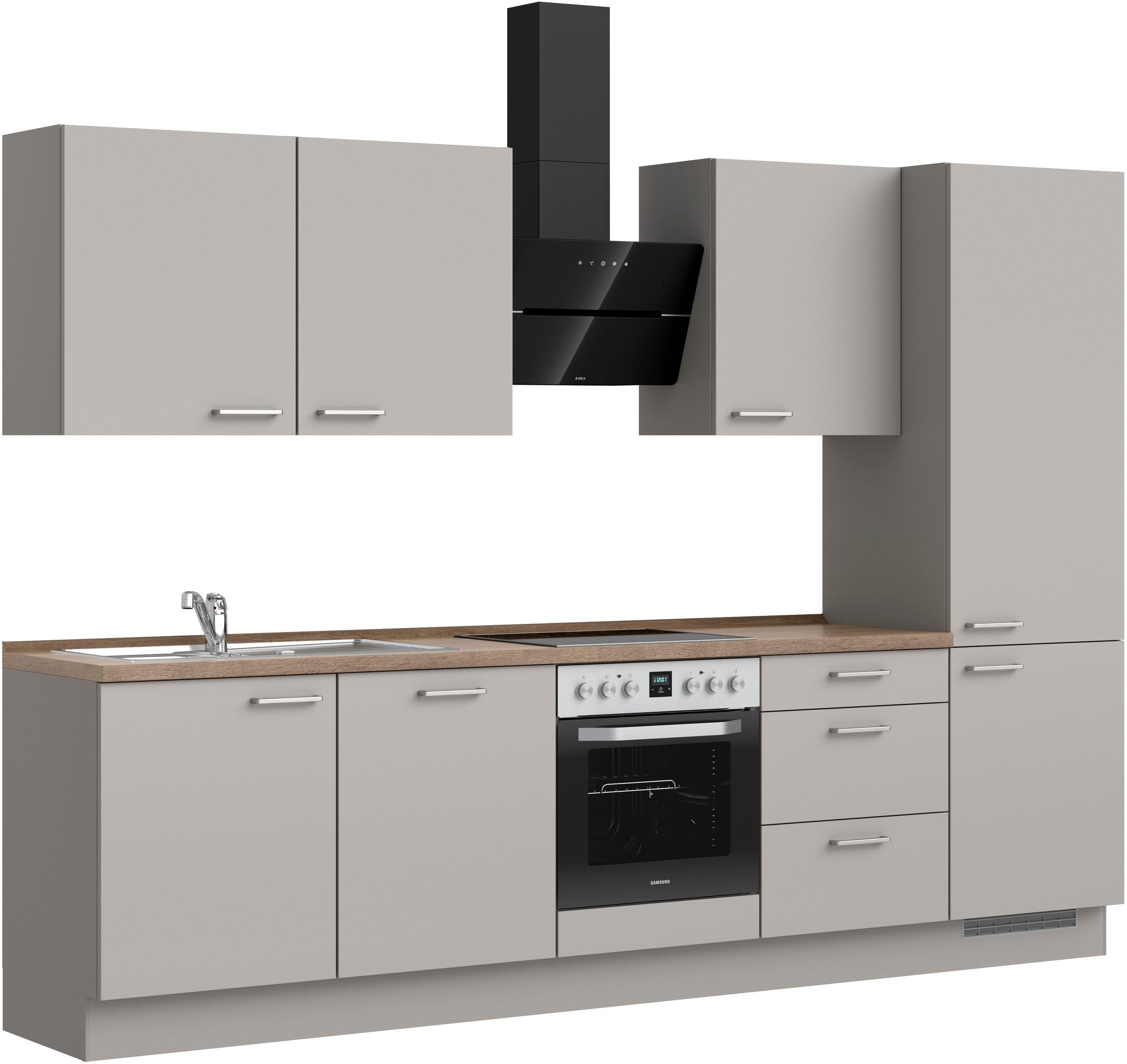 nobilia® Küchenzeile »"Touch II"«, vormontiert, Ausrichtung wählbar, Breite 300 cm, wahlw. mit E-Geräten