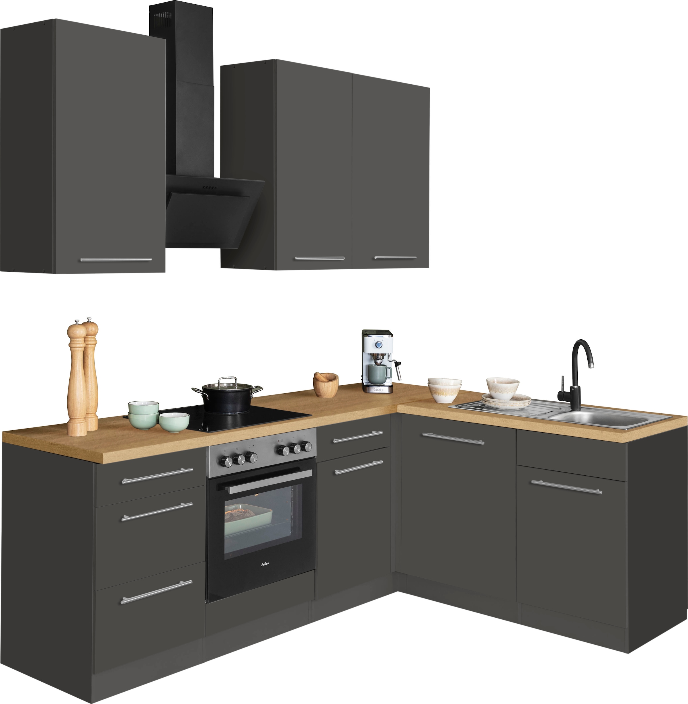 wiho Küchen Winkelküche cm E-Geräte, 220 Stellbreite jetzt x %Sale ohne »Unna«, 170 im