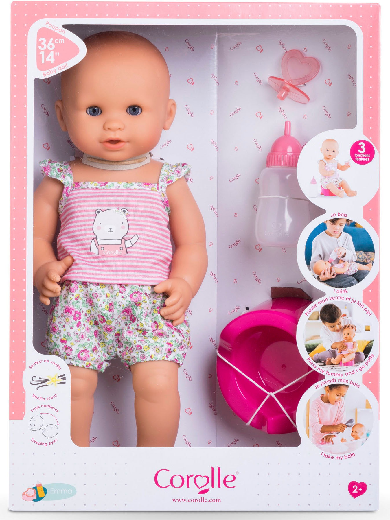 Corolle® Babypuppe »Mon Grand Poupon Corolle Emma Trink+Nass Badebaby«, mit Vanilleduft