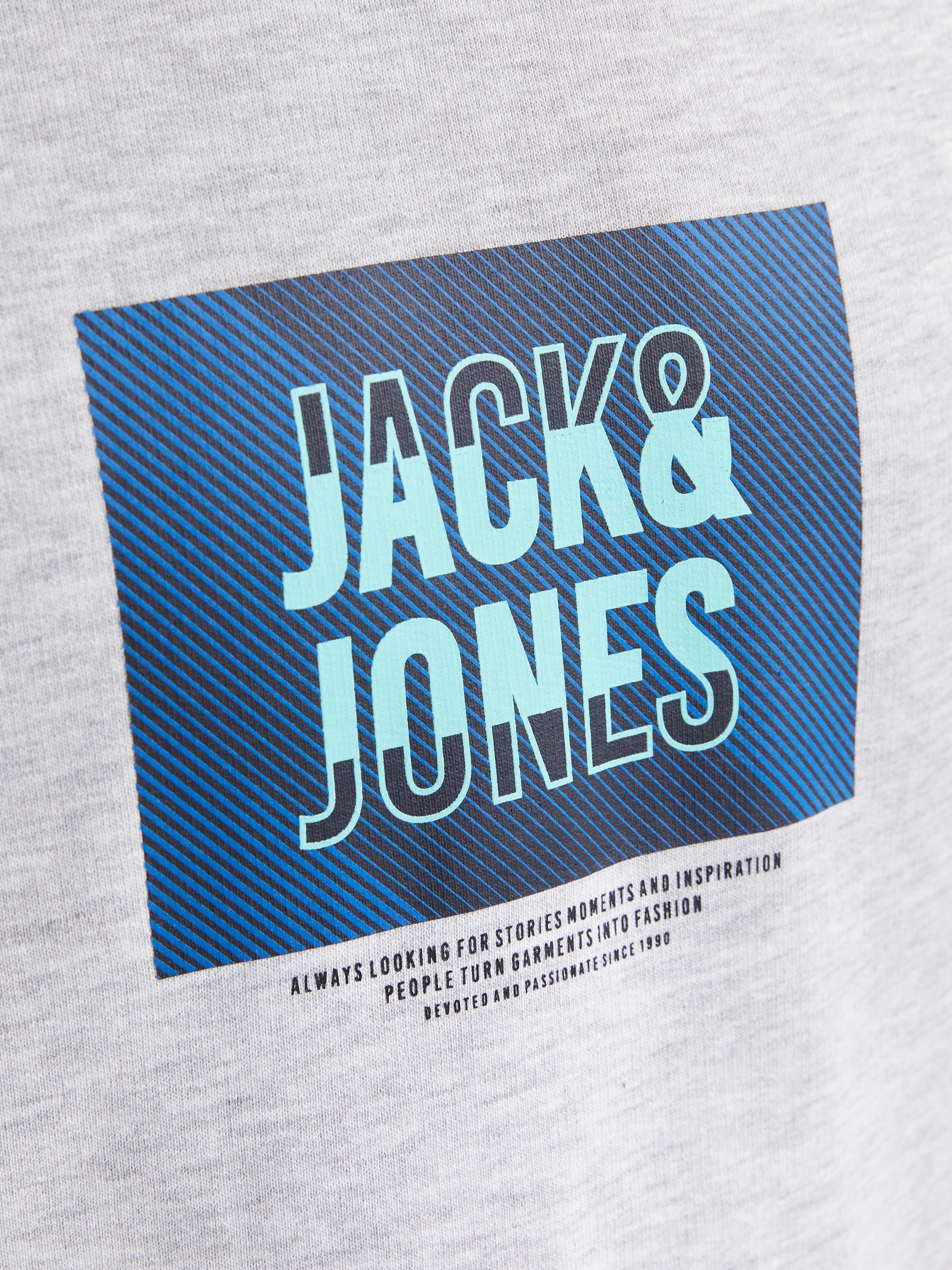 Jack & Jones Sweatshirt »JJHUDSON – Sweatshirt mit Print, Rundhals und Kapuze«, Print, modisch, regular fit, angeraute Sweatware, Rundhals
