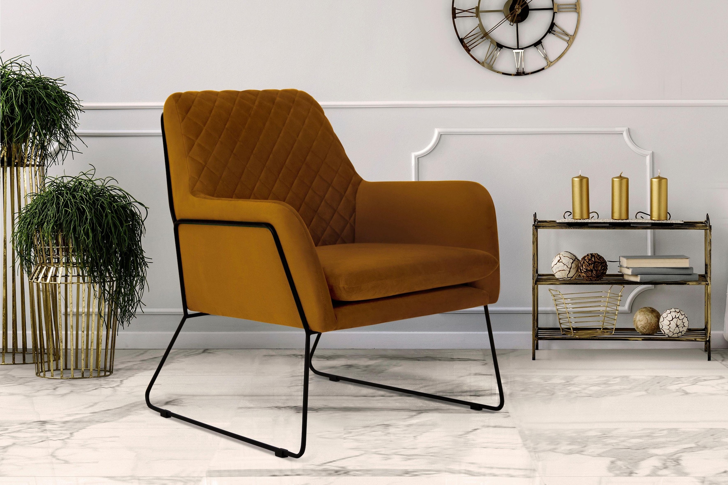 Home affaire Sessel »Olo Cocktailsessel« mit Karo-Prägung im Rückenteil und günstig online kaufen