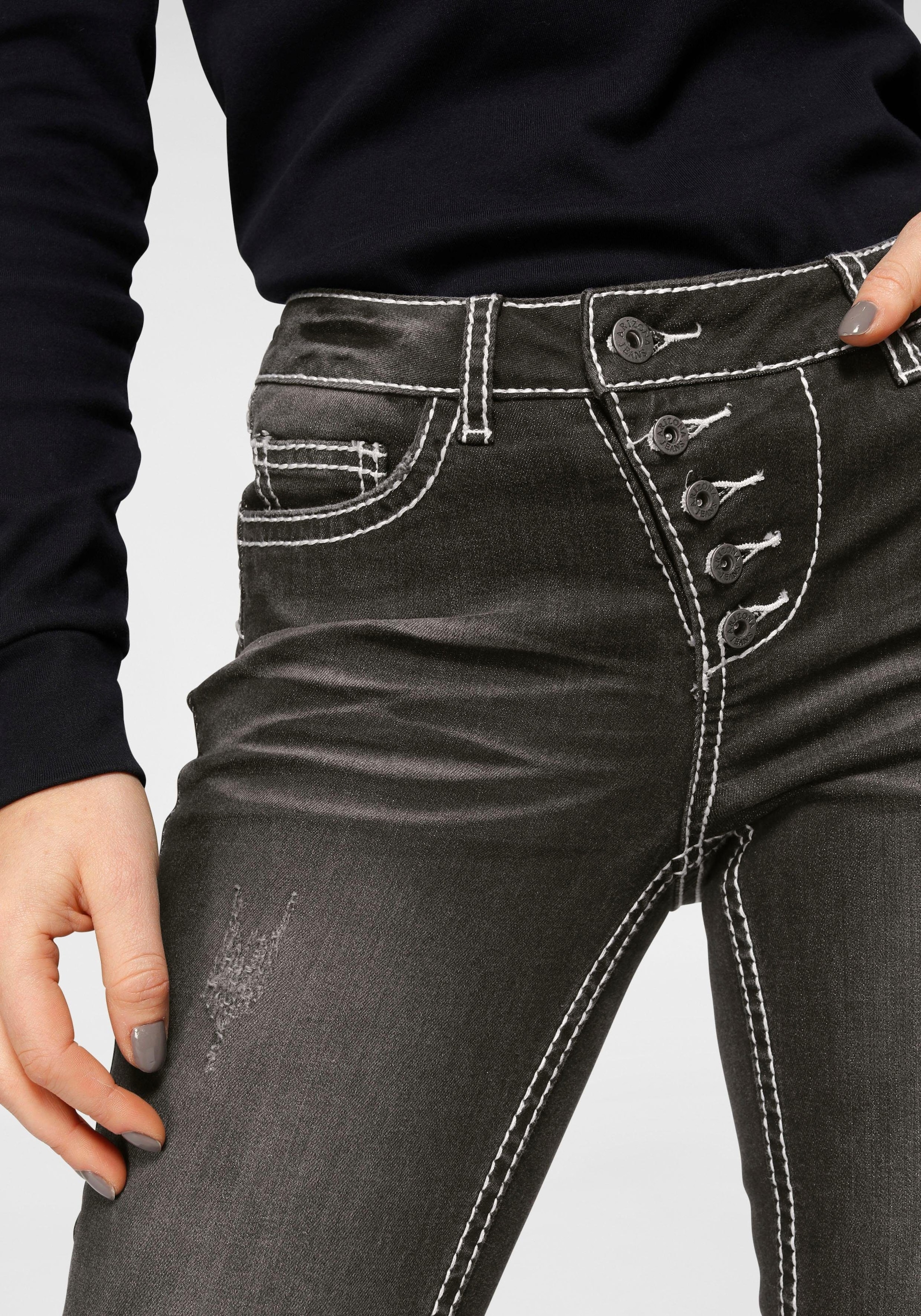 Arizona Slim-fit-Jeans bestellen Mid im - Washed »Heavy Online-Shop Waist Shaping«