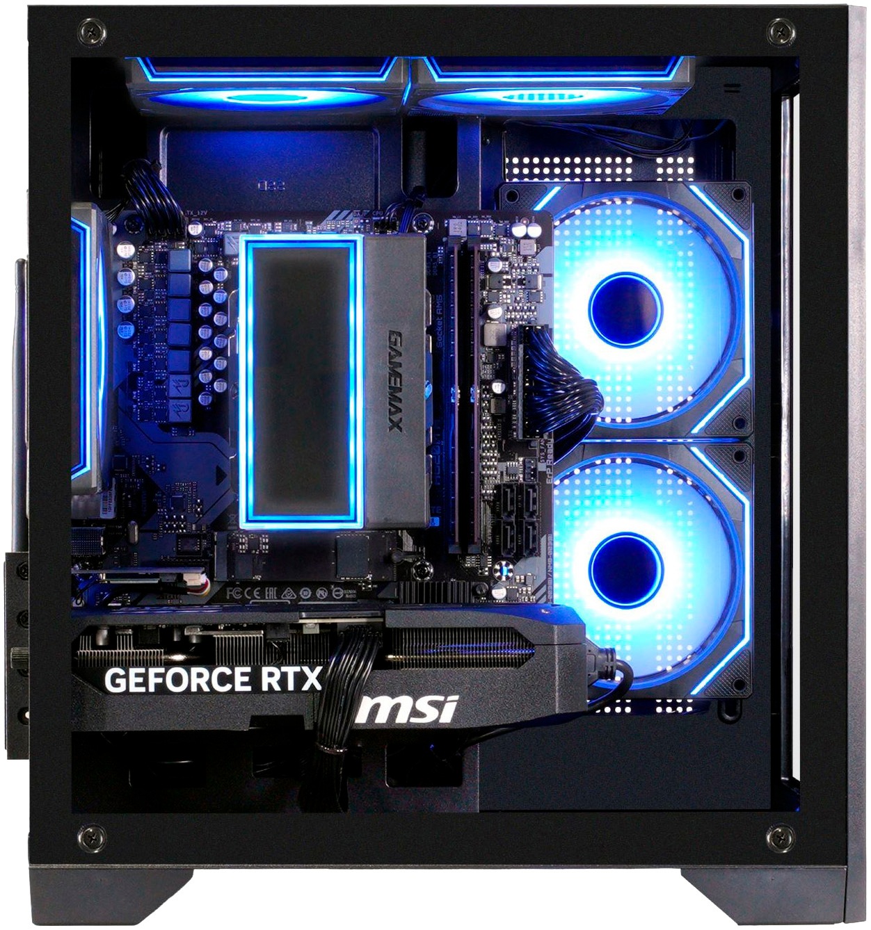 GAMEMAX Gaming-PC-Komplettsystem »MegaDeal Infinity Mini BK 2834 Ryzen 5 7500F 16GB 1TB SSD RTX 5060Ti« 27 ″ AMD Ryzen 5 GeForce RTX™ 5060 Ti 16 GB RAM 1.000 GB SSD Windows 11, DDR5 RAM + MSI PRO MP272L LCD-Monitor, 68,6cm (27")