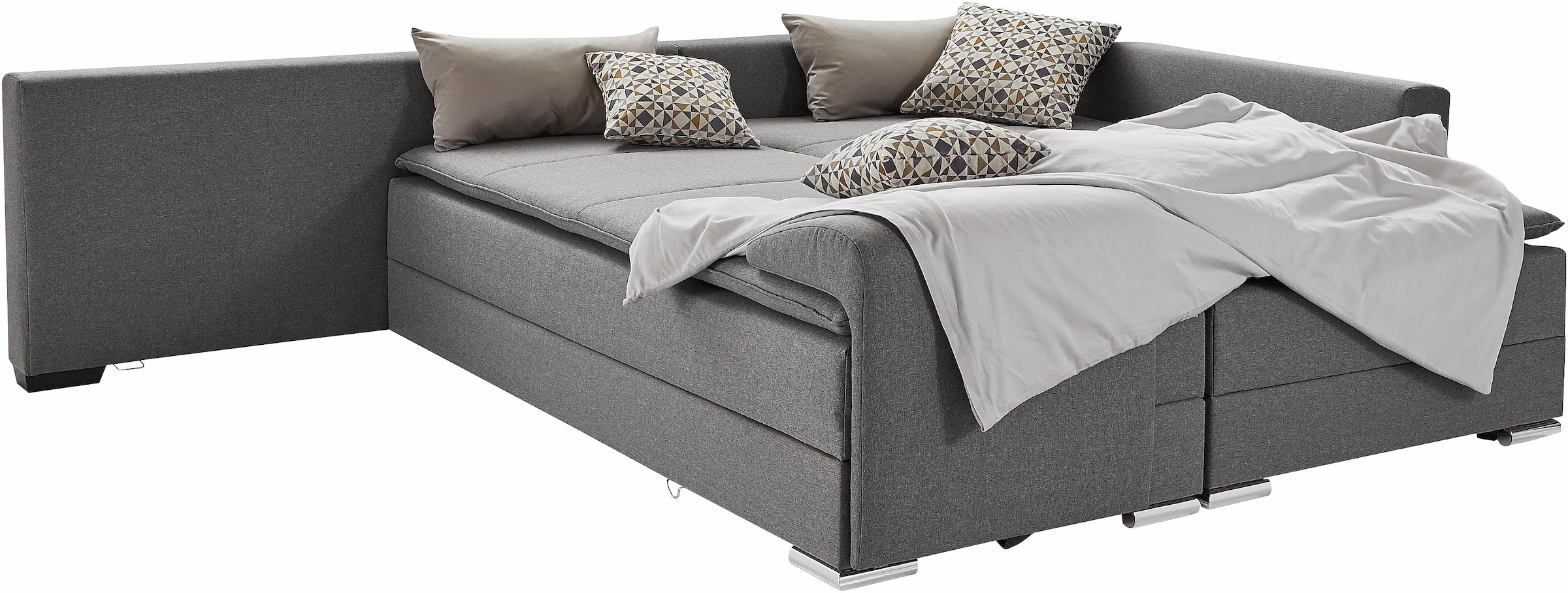 INOSIGN Ecksofa »Night & Day L-Form«, mit Boxspring Bettfunktion 180x200 cm, Dauerschläfer